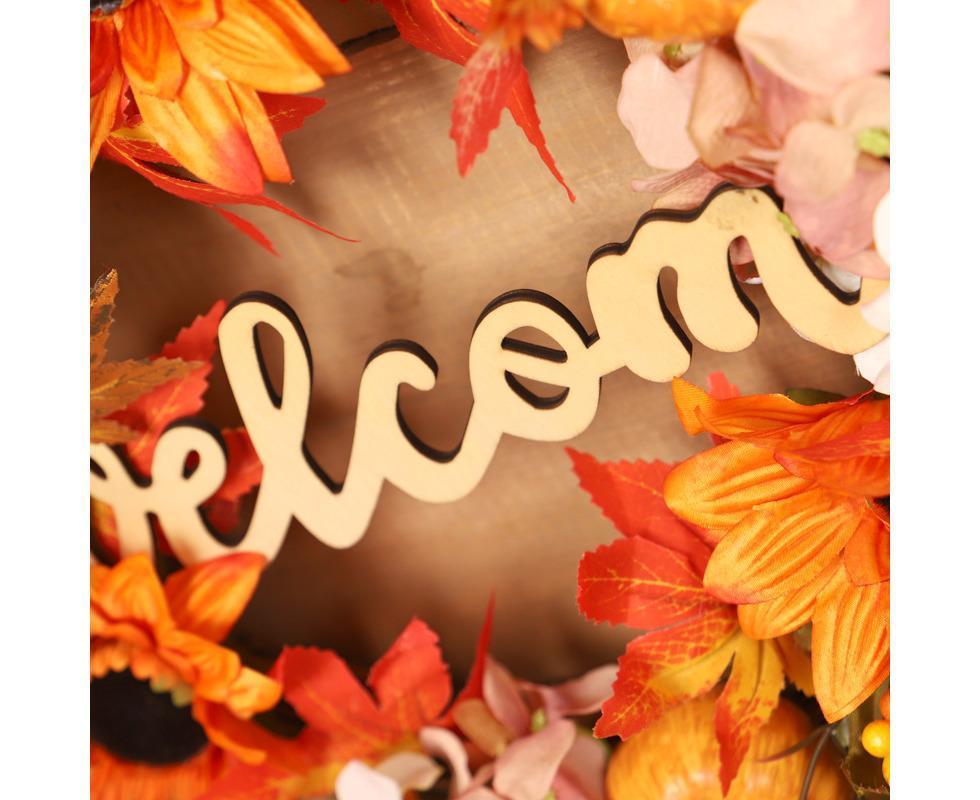 45cm Fall Wreath - Thanksgiving Wreath, Artificial Fall Garland, Welcome Wreath Decorations - Image 6