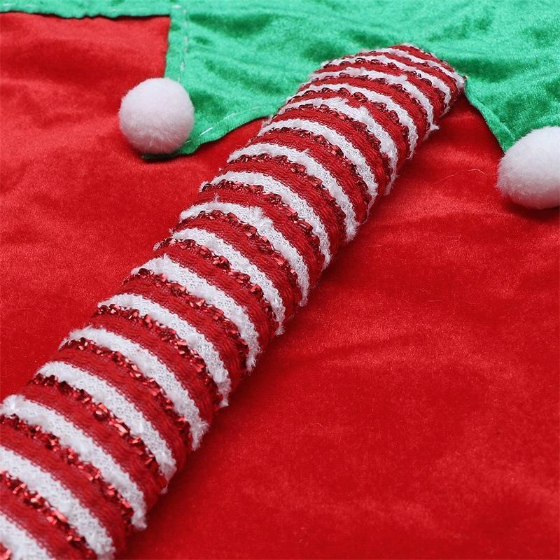 48 Inch Elf Christmas Tree Skirt with Candy Striped Legs and Wavy Trim, Christmas Decoration - Image 5