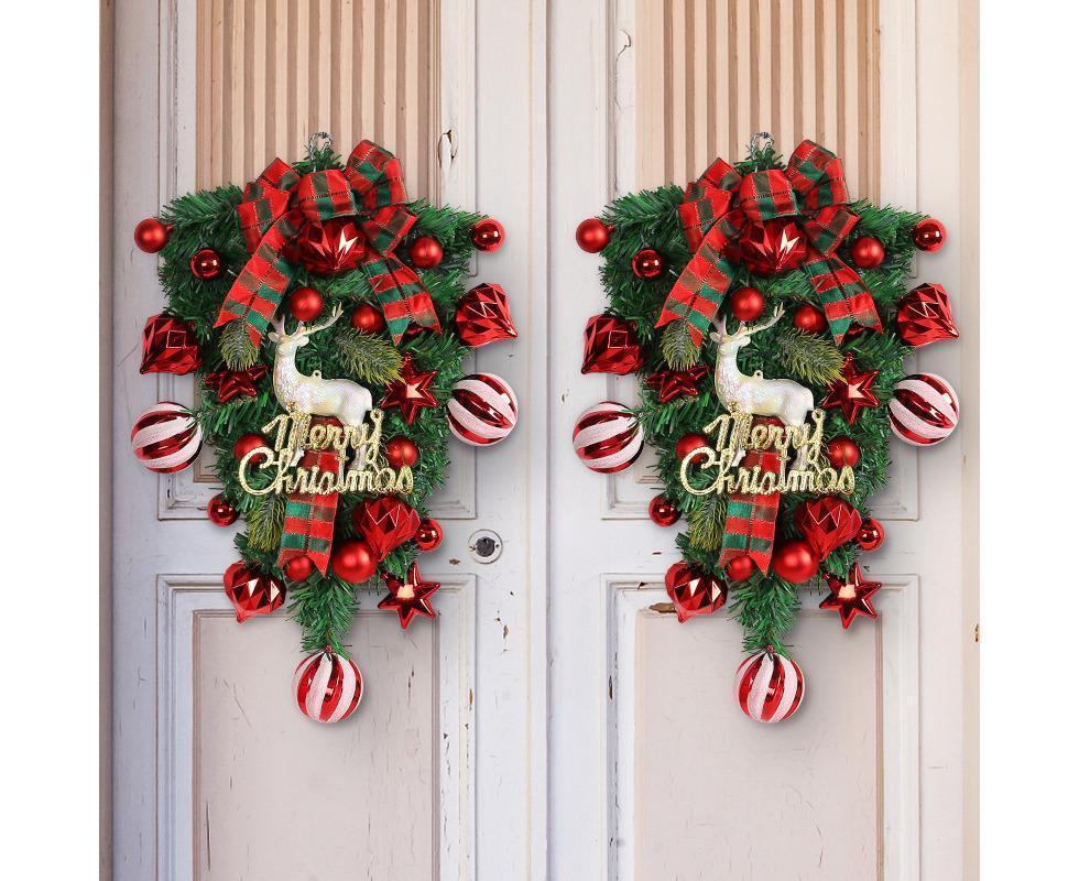 48cm Christmas Wreath, Christmas Decorations, Artificial Christmas Garland, Christmas Wall Elk Wreath - Image 5