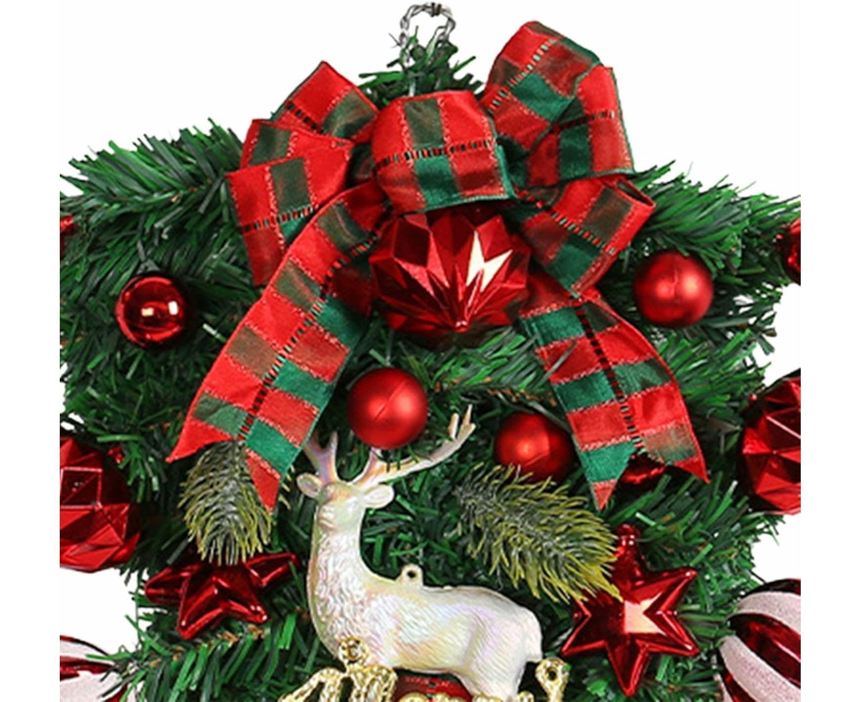 48cm Christmas Wreath, Christmas Decorations, Artificial Christmas Garland, Christmas Wall Elk Wreath - Image 7