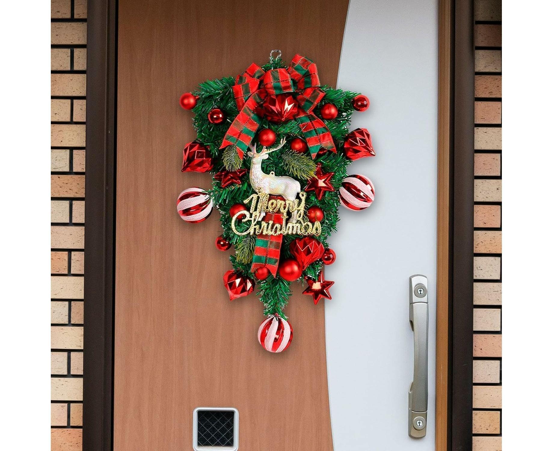 48cm Christmas Wreath, Christmas Decorations, Artificial Christmas Garland, Christmas Wall Elk Wreath - Image 8