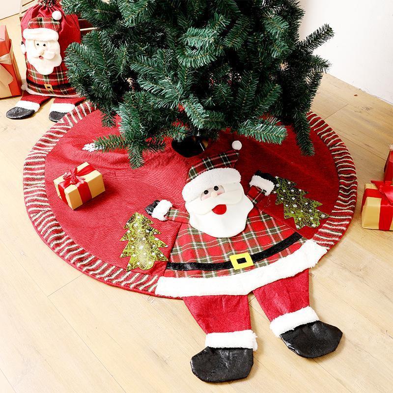 Christmas Tree Skirt, 48 Inch Christmas Tree Skirt Collar, 3D Santa Claus Tree Skirt - Image 1
