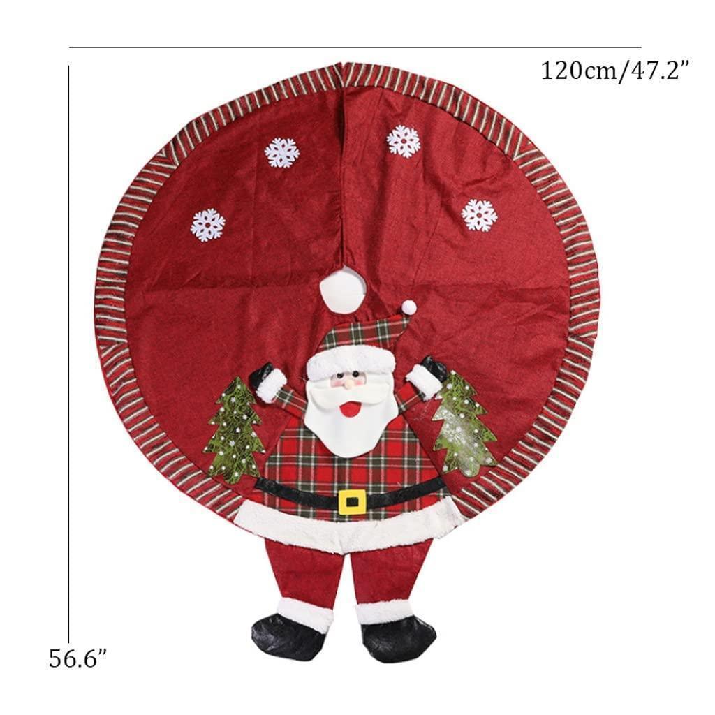 Christmas Tree Skirt, 48 Inch Christmas Tree Skirt Collar, 3D Santa Claus Tree Skirt - Image 2