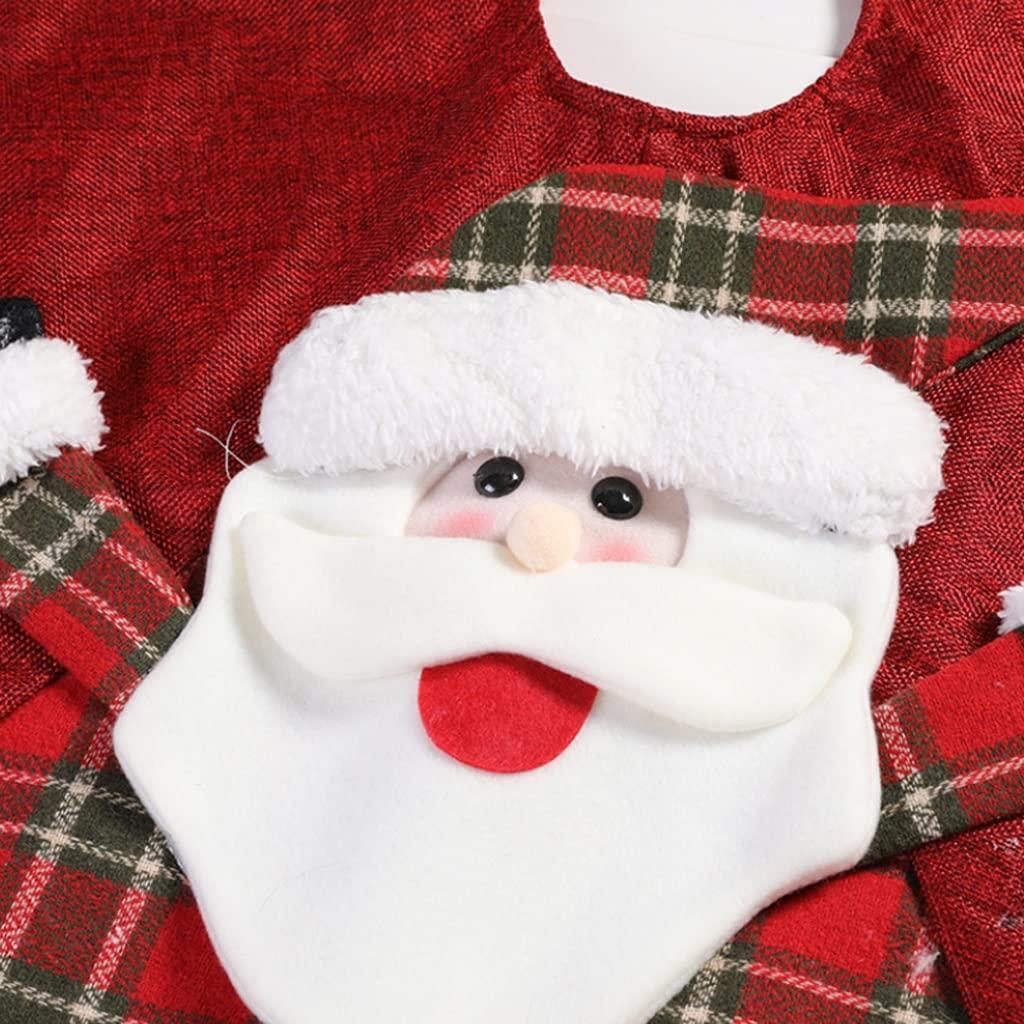 Christmas Tree Skirt, 48 Inch Christmas Tree Skirt Collar, 3D Santa Claus Tree Skirt - Image 3