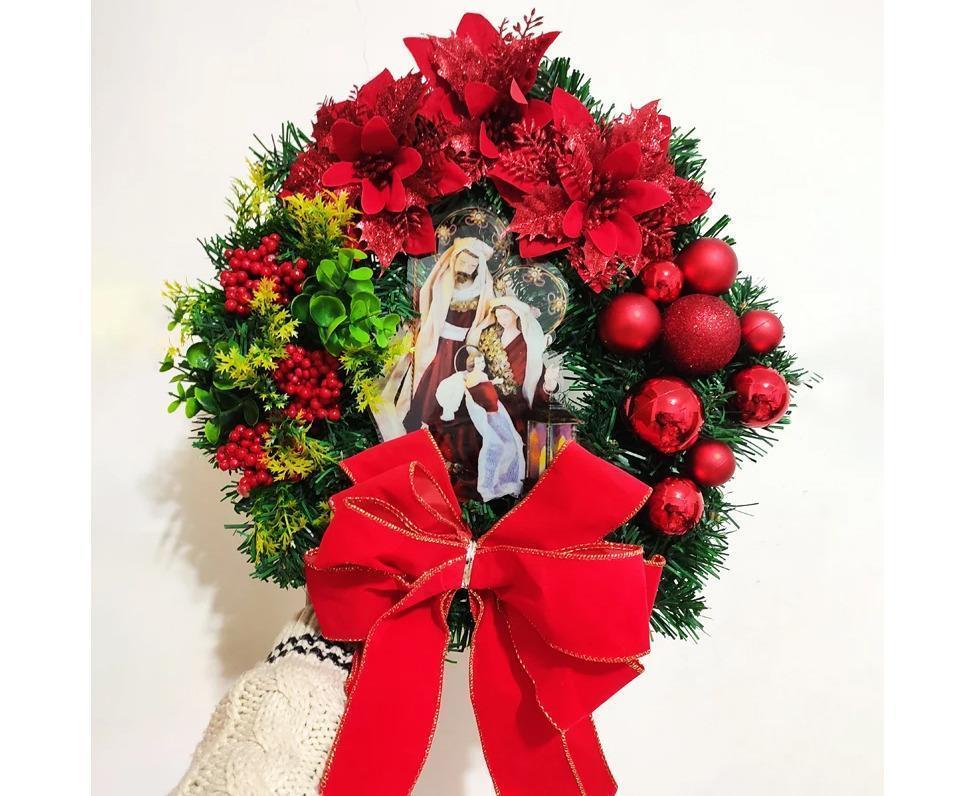 Nativity Christmas Wreath, 40cm Artificial Christmas Garlands, Christmas Decorations - Image 5