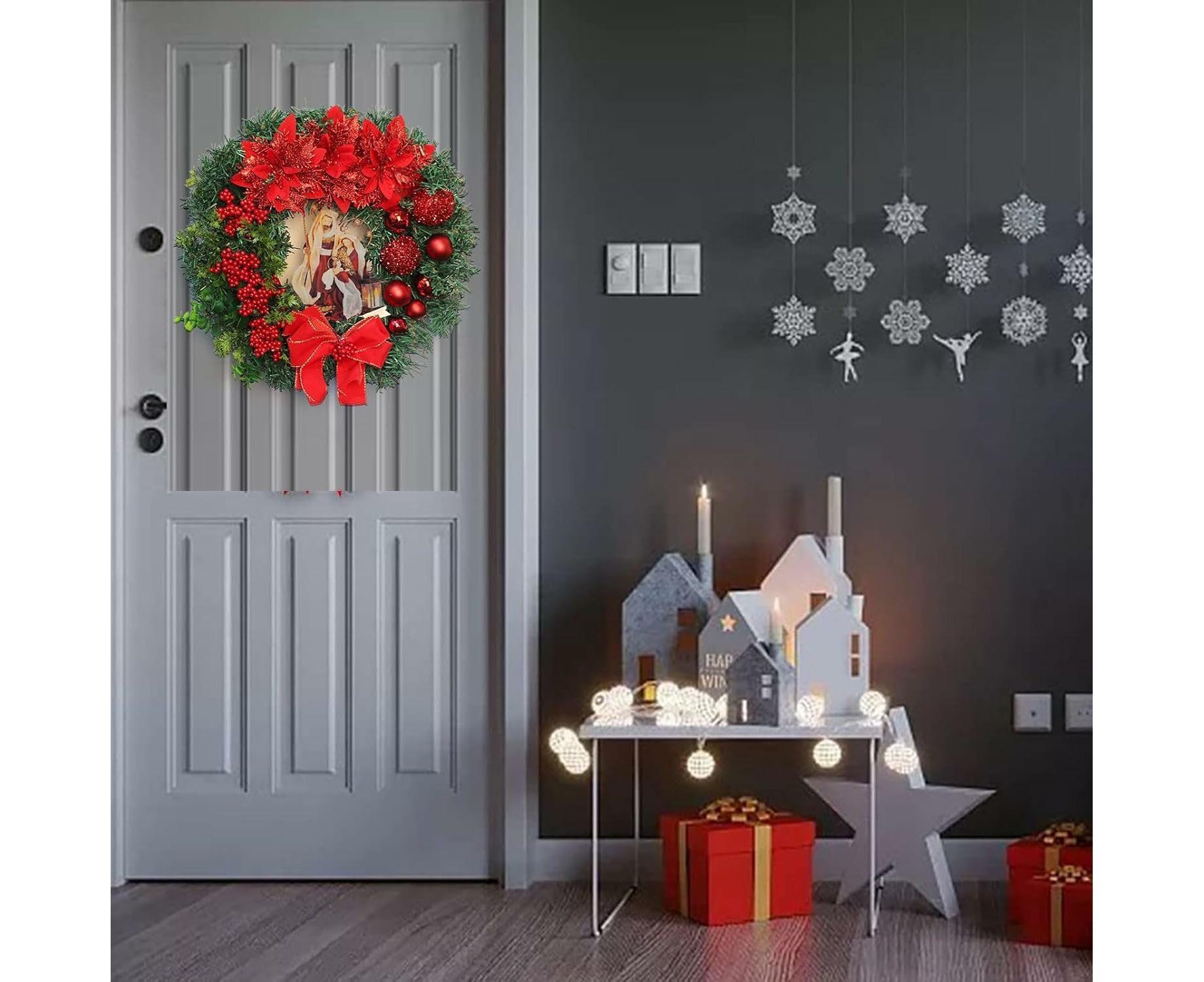 Nativity Christmas Wreath, 40cm Artificial Christmas Garlands, Christmas Decorations - Image 7