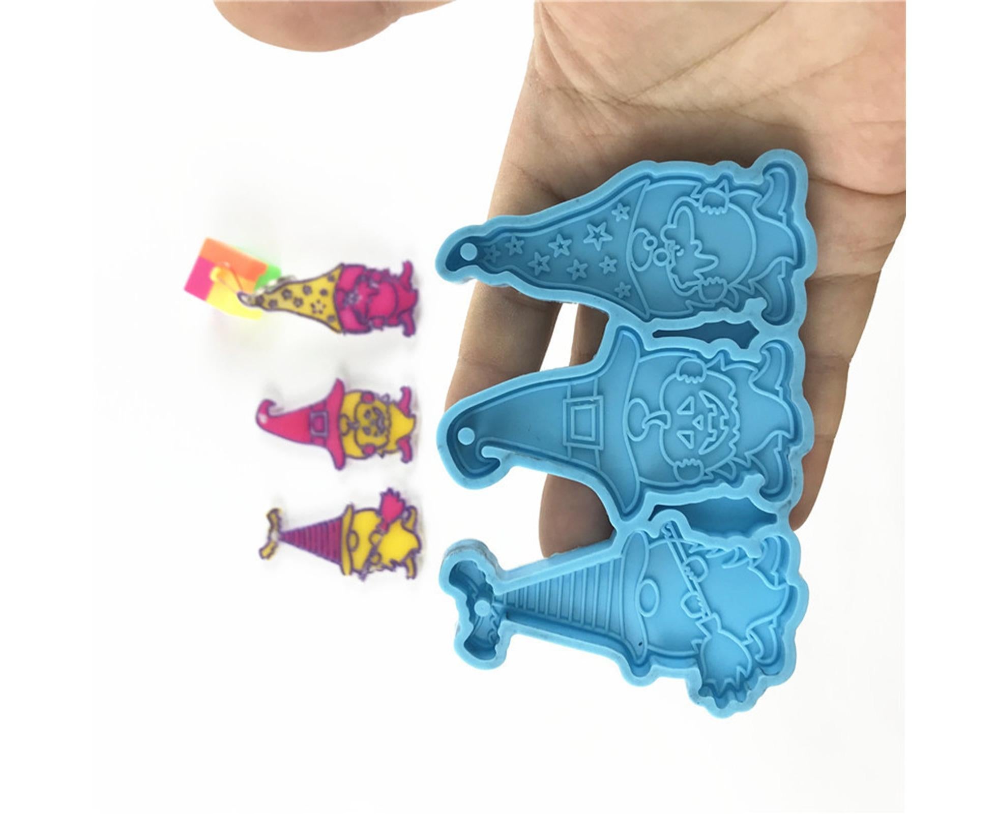 1 Set Keychain Mold Non Sticky Reusable DIY Silicone Easter Gnome Pendant Handicrafts Making Mold for Gift - Blue - Image 5