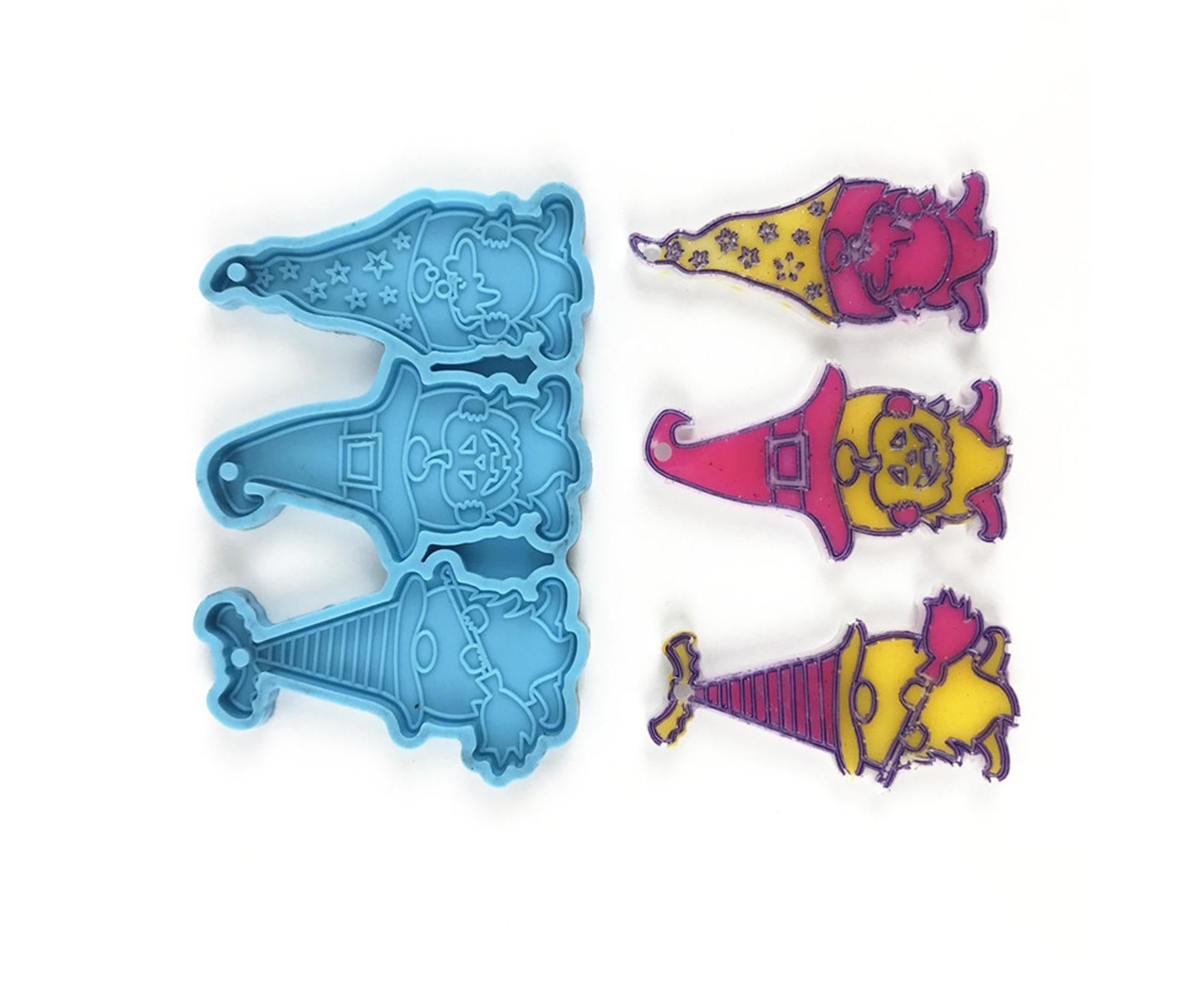 1 Set Keychain Mold Non Sticky Reusable DIY Silicone Easter Gnome Pendant Handicrafts Making Mold for Gift - Blue - Image 6