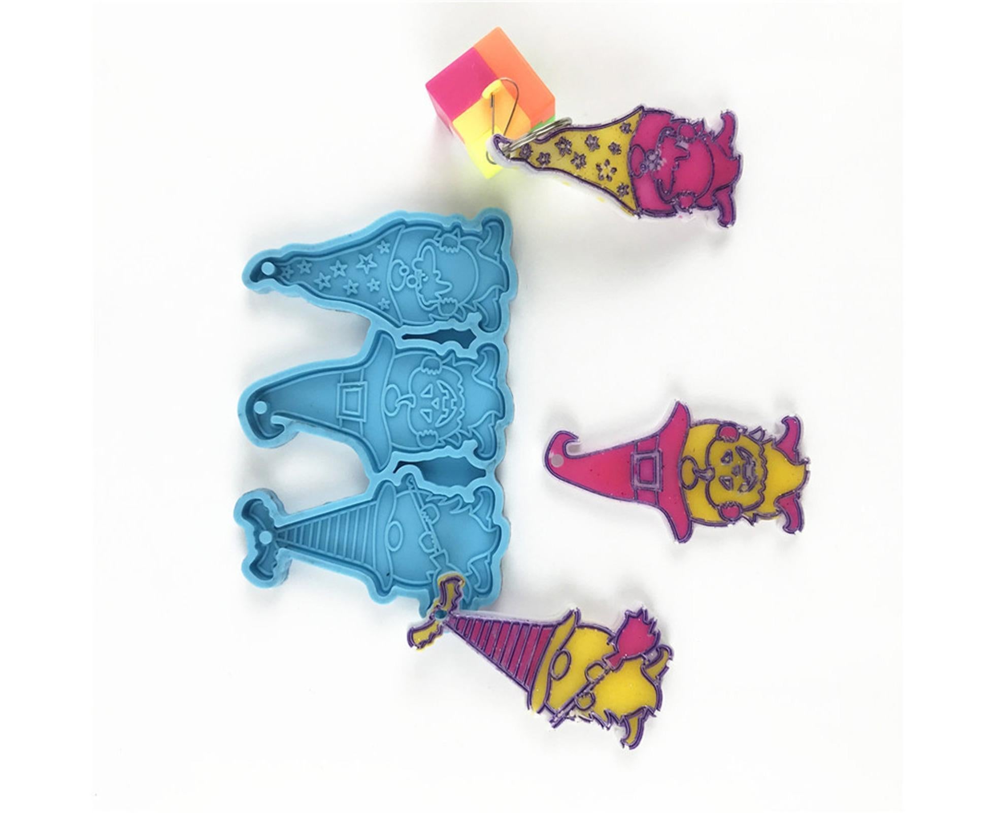 1 Set Keychain Mold Non Sticky Reusable DIY Silicone Easter Gnome Pendant Handicrafts Making Mold for Gift - Blue - Image 8
