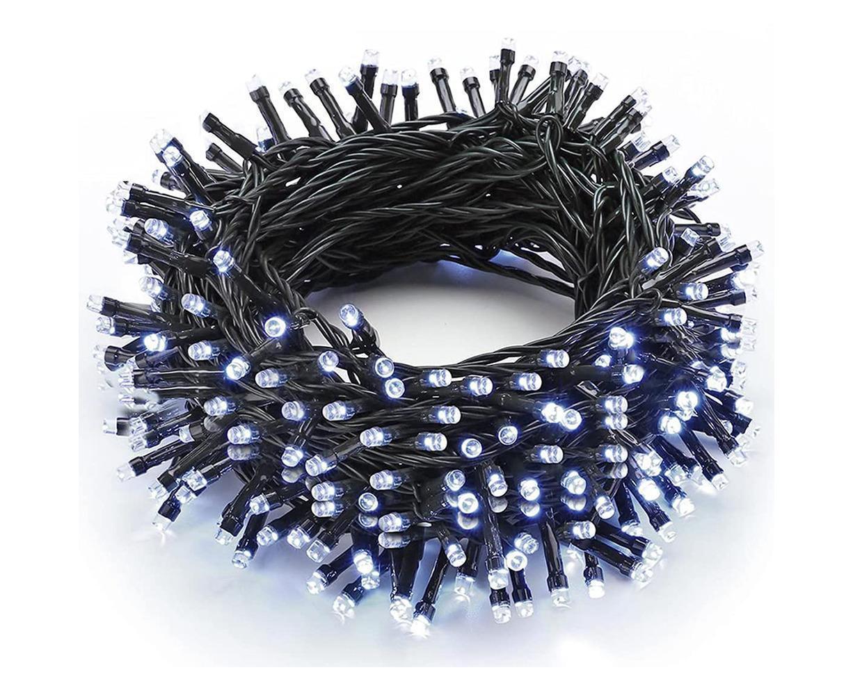 10M100LED Battery Operated Christmas String Lights with 8 Modes - White - Image 1