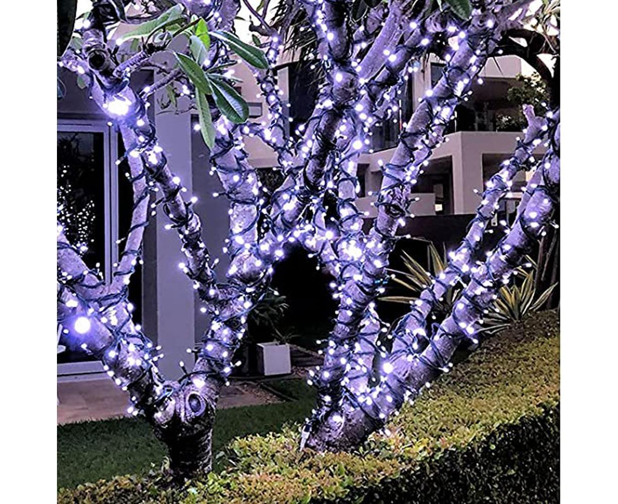 10M100LED Battery Operated Christmas String Lights with 8 Modes - White - Image 3