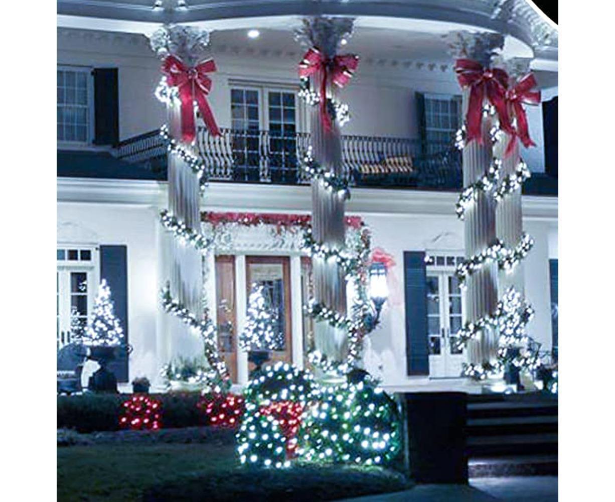 10M100LED Battery Operated Christmas String Lights with 8 Modes - White - Image 4