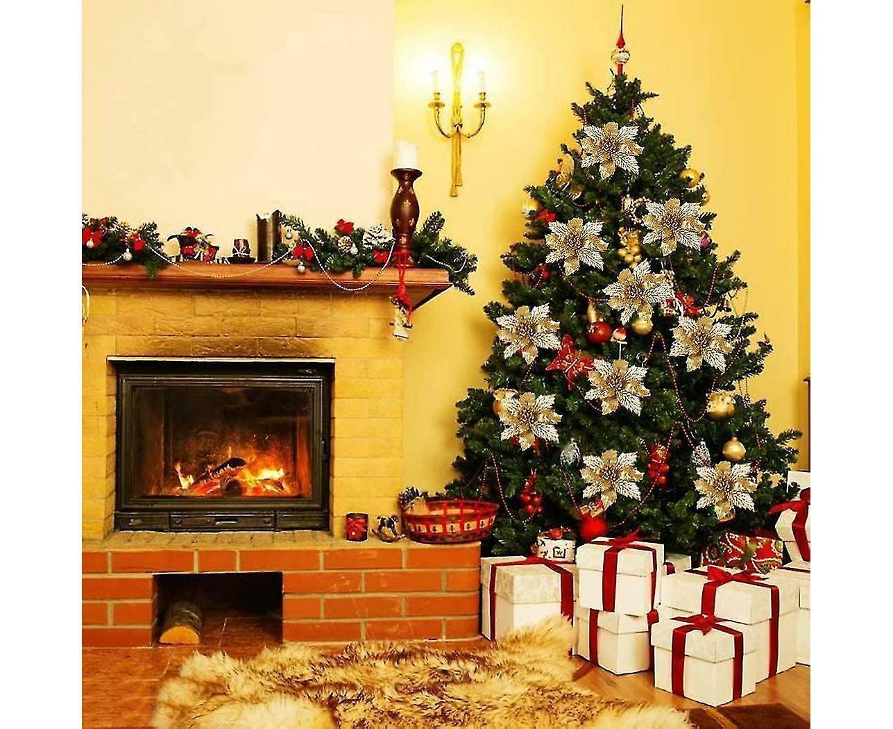 16 Pcs Christmas Tree Decoration, Christmas Glitter Christmas Tree Ornament Christmas Decoration Glitter - Image 2