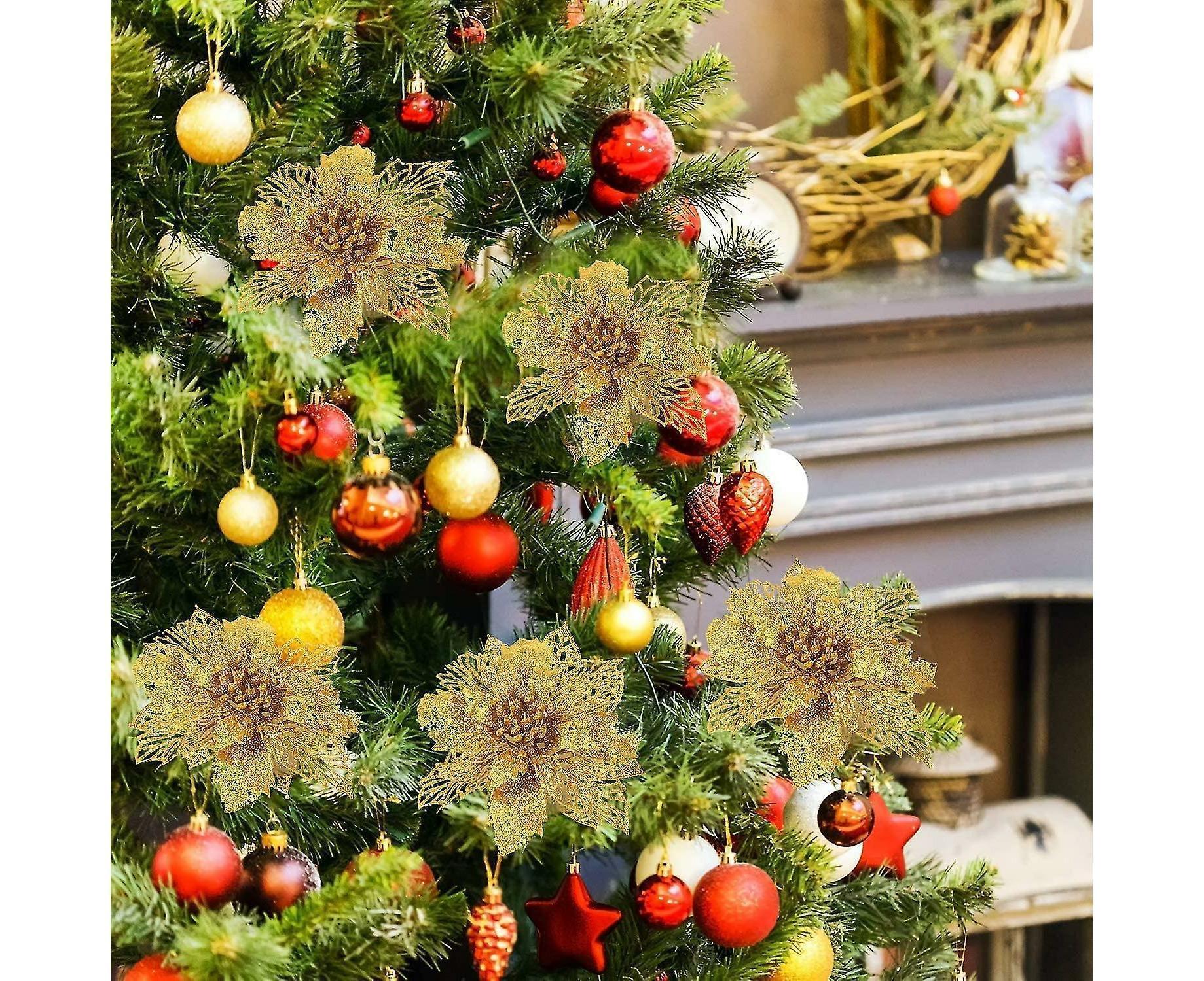 16 Pcs Christmas Tree Decoration, Christmas Glitter Christmas Tree Ornament Christmas Decoration Glitter - Image 4