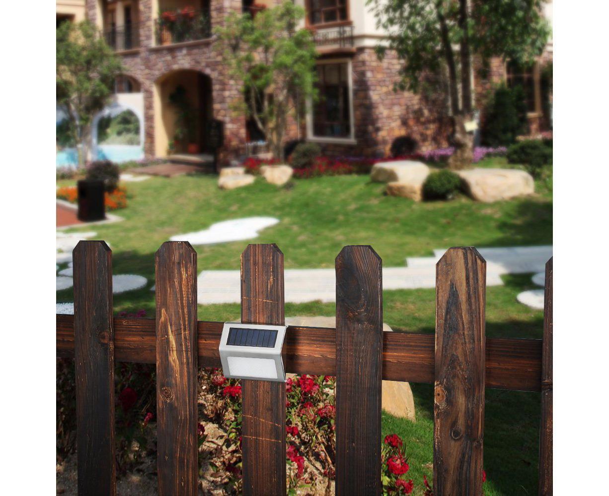 2 Pack Solar Step Lights Bright LED Solar Fence Lights For Garden Patio Decks-warm light - Image 5