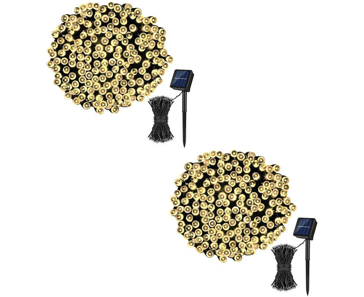 2 Pack Solar String Lights, 72ft 200 LED 8 Mode Christmas Fairy Lights for Garden, Yard, Home, Party - Image 1