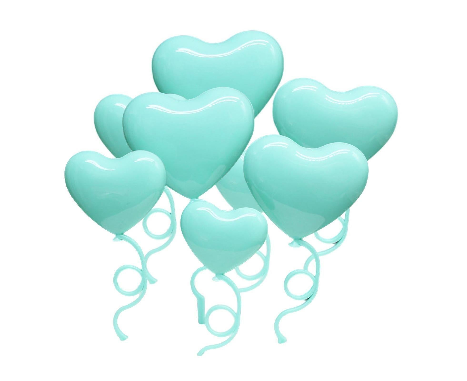 2 Sets Cake Toppers Creative Shape Vibrant Color 3D Visual Effect Food Grade Love Heart Cake Toppers Birthday Party Decorations Party Supplies - Green - Image 1