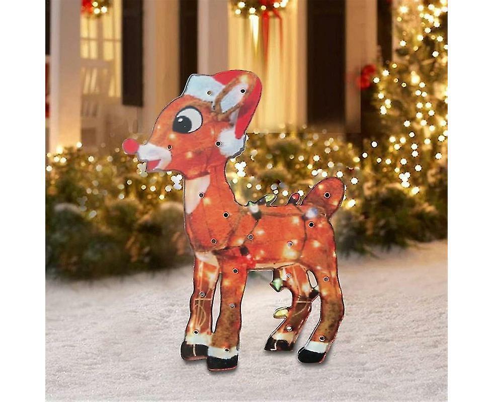 2D Christmas Dog With Led Lights Yard Decoration With Acrylic Garden Stake - Image 1