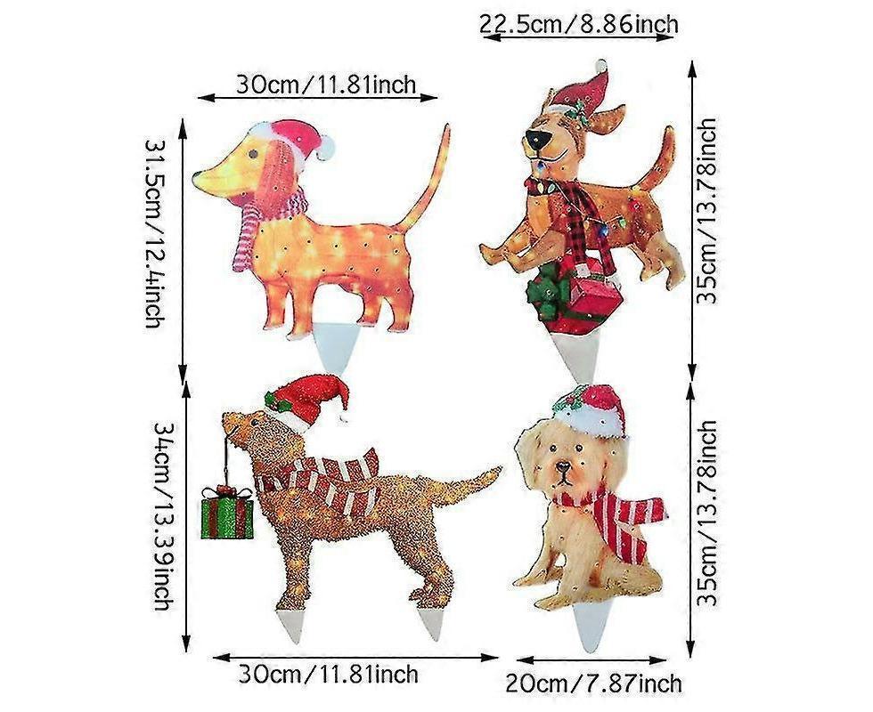 2D Christmas Dog With Led Lights Yard Decoration With Acrylic Garden Stake - Image 5
