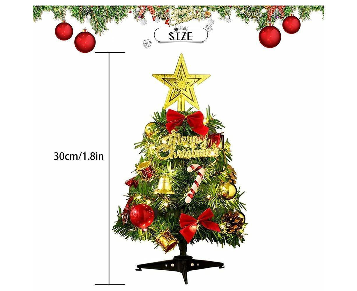 30Cm Mini Christmas Tree, Small Illuminated Christmas Tree,Mini Christmas Tree With Led Fairy Lights, Christmas Tree, Small Artificial Christmas Tree - Image 2