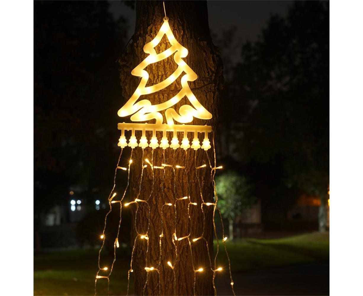 350 LED Solar Waterfall String Light Fairy Xmas Tree Hanging Decor Outdoor - Warm White - Image 2