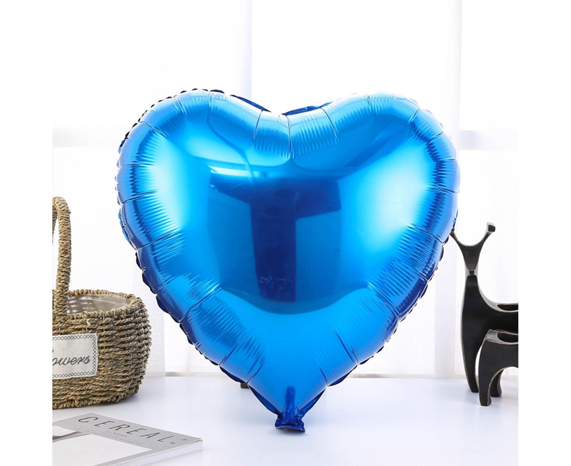 36 Inches Party Balloon Festive Convenient Aluminum Film Valentines Day Wedding Oversized Love Heart Balloon Decoration for Festival - Blue - Image 2