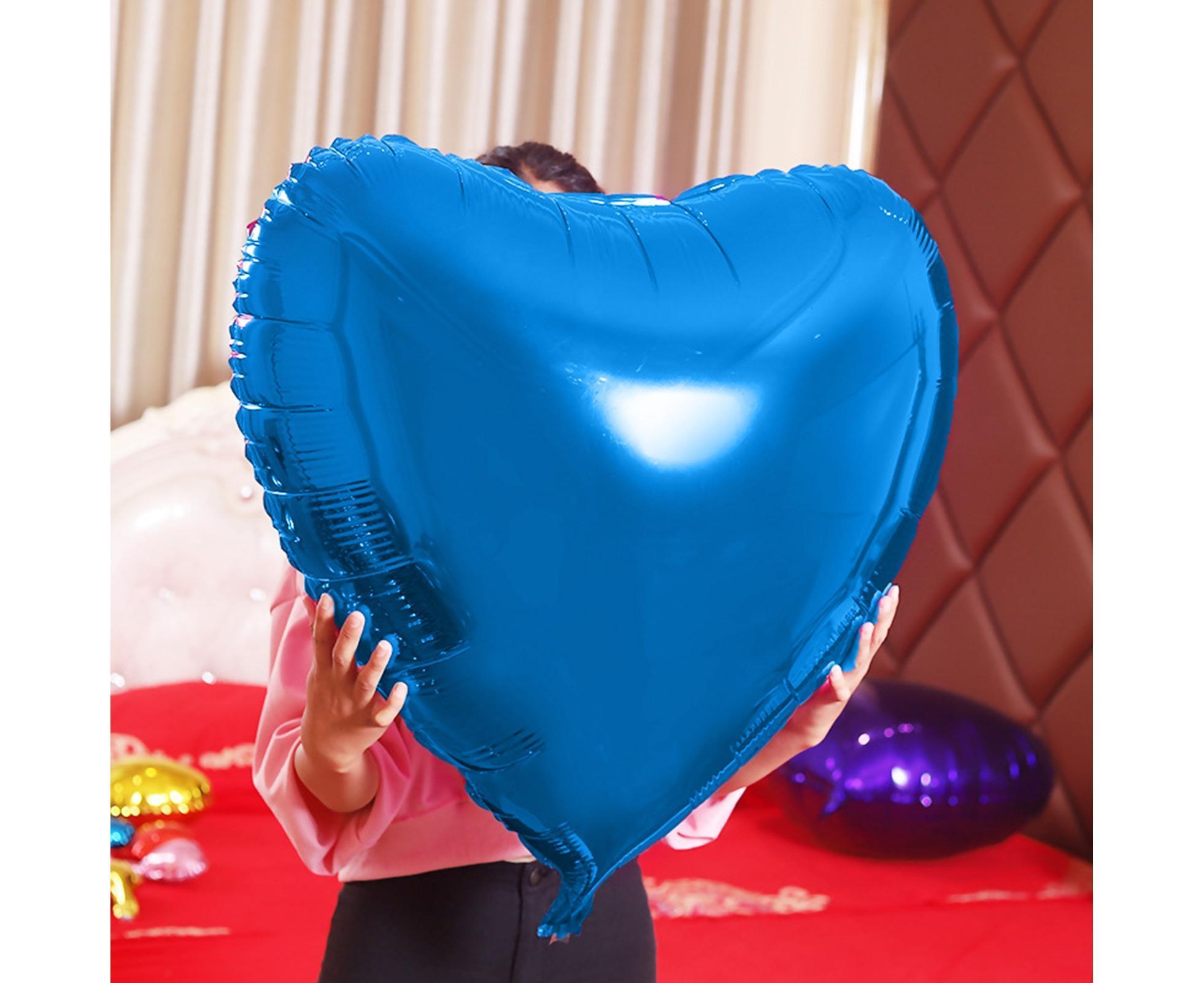 36 Inches Party Balloon Festive Convenient Aluminum Film Valentines Day Wedding Oversized Love Heart Balloon Decoration for Festival - Blue - Image 3