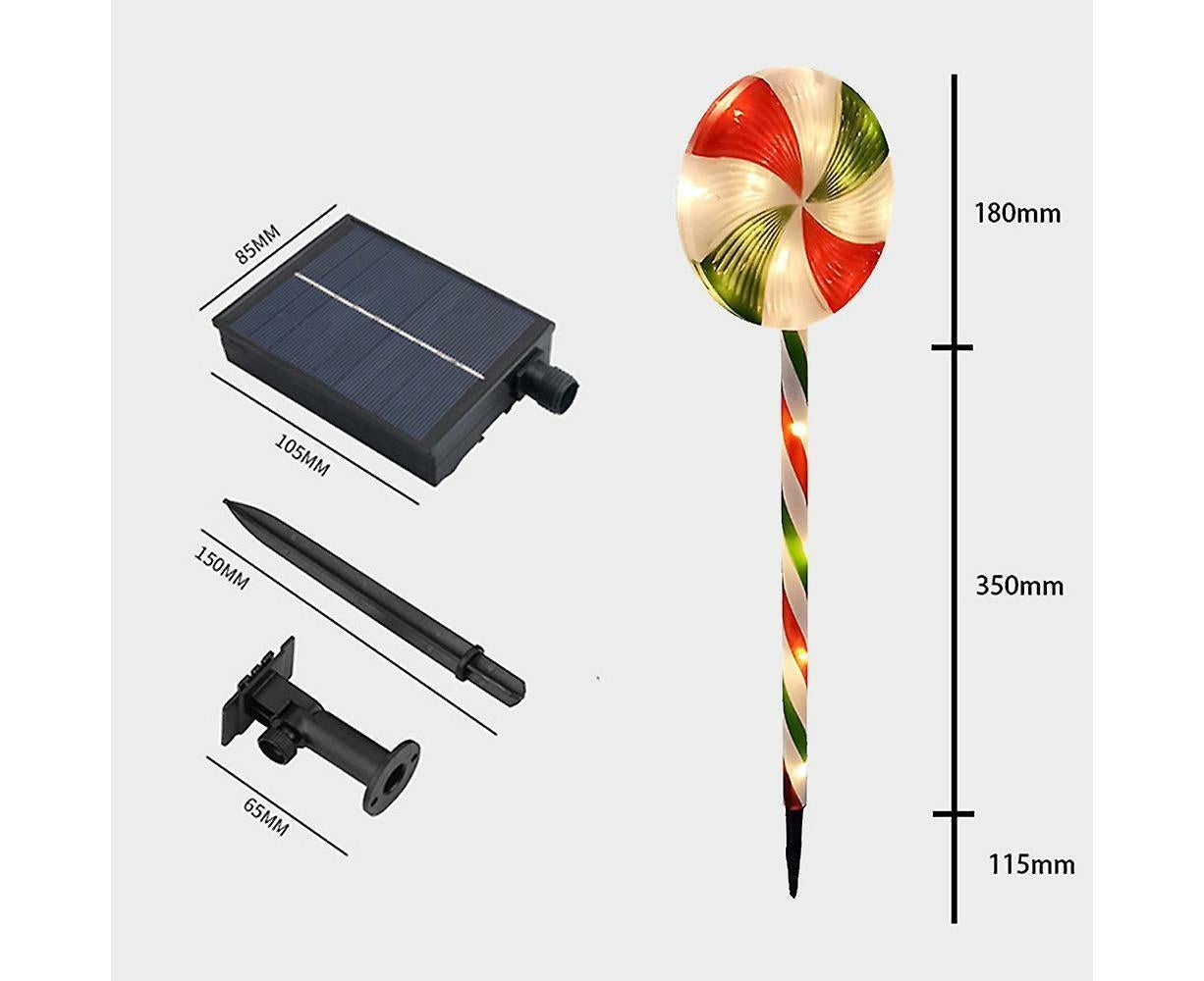4 Packs Solar Lollipops Cane Light Candy Cane Walkside Lights With 8 Modes 39.5*20*8cm - Image 3
