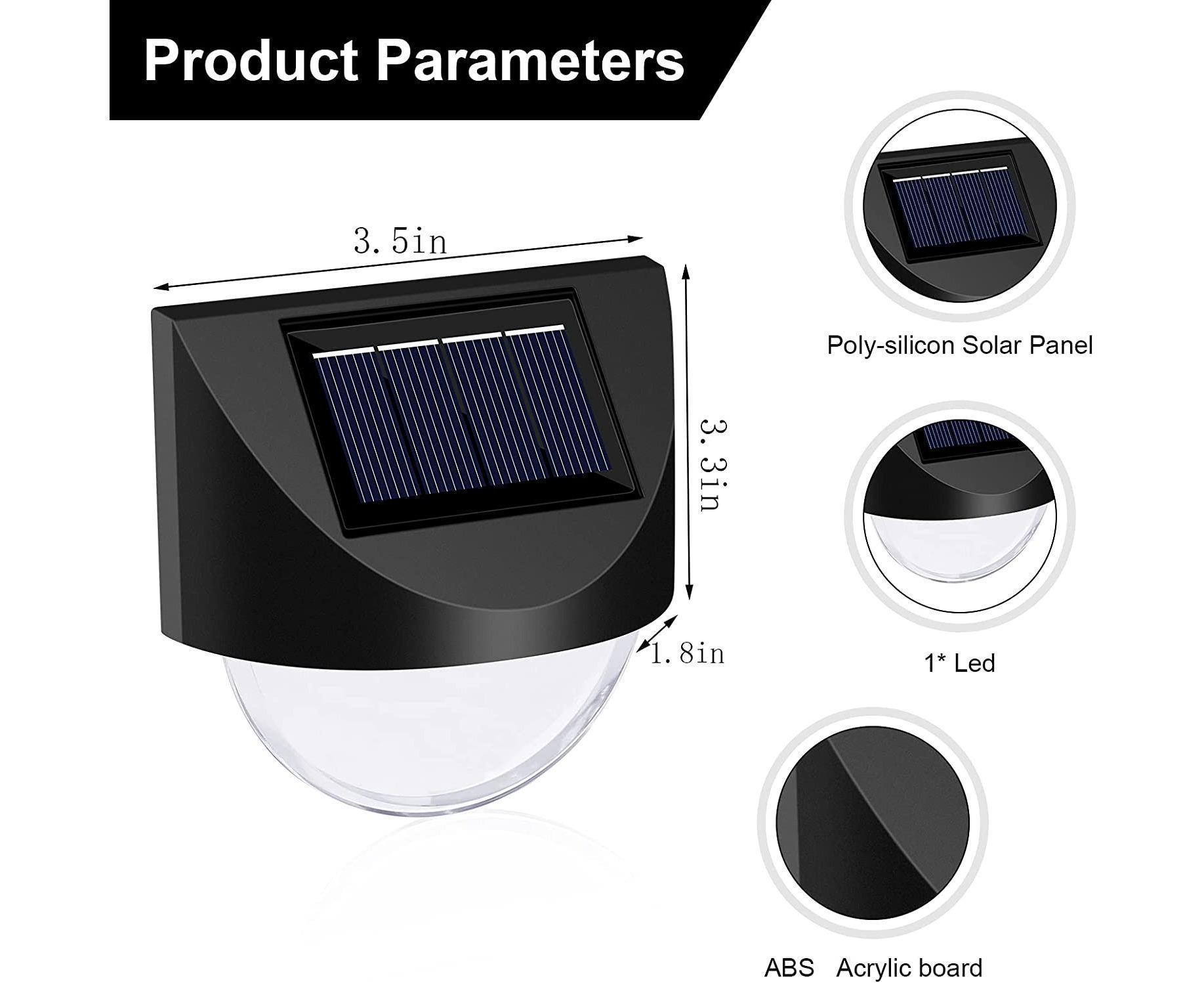 4 Pcs - Solar Mirror 1 Led - White Light - Image 5