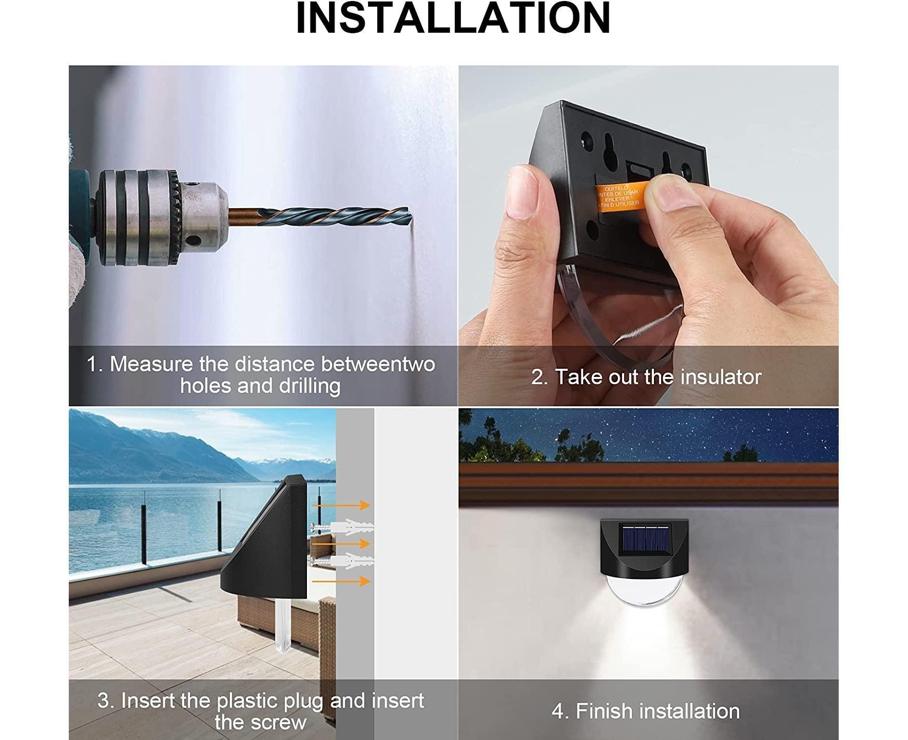4 Pcs - Solar Mirror 1 Led - White Light - Image 6