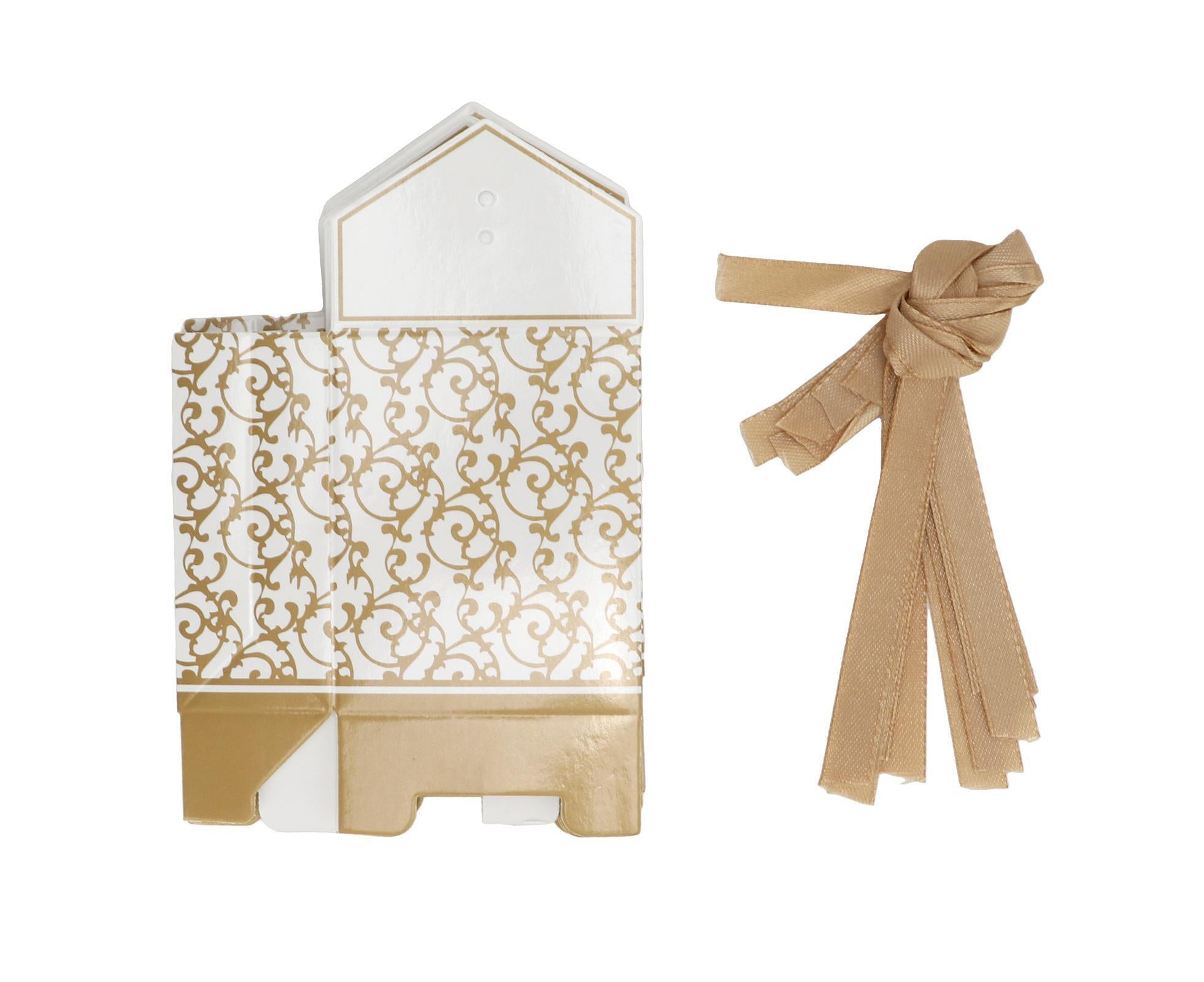 40 Sets Gift Bag Exquisite Unique Golden Pattern Bow Small Gift Box Decoration For Wedding Birthday Party Festival - Image 4