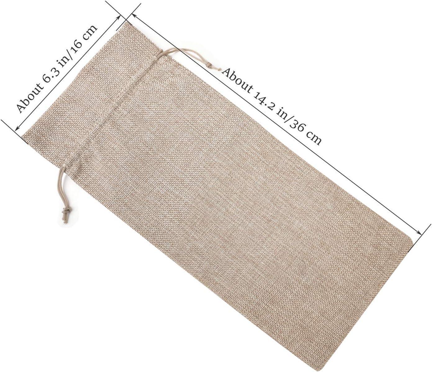6 Burlap Bags with Drawstring, Rustic Gift Bag Bulk Pack for Mugs, Mason Jars, Wedding Party Favors, Grocery, Gift and Treat Pouches - Image 2