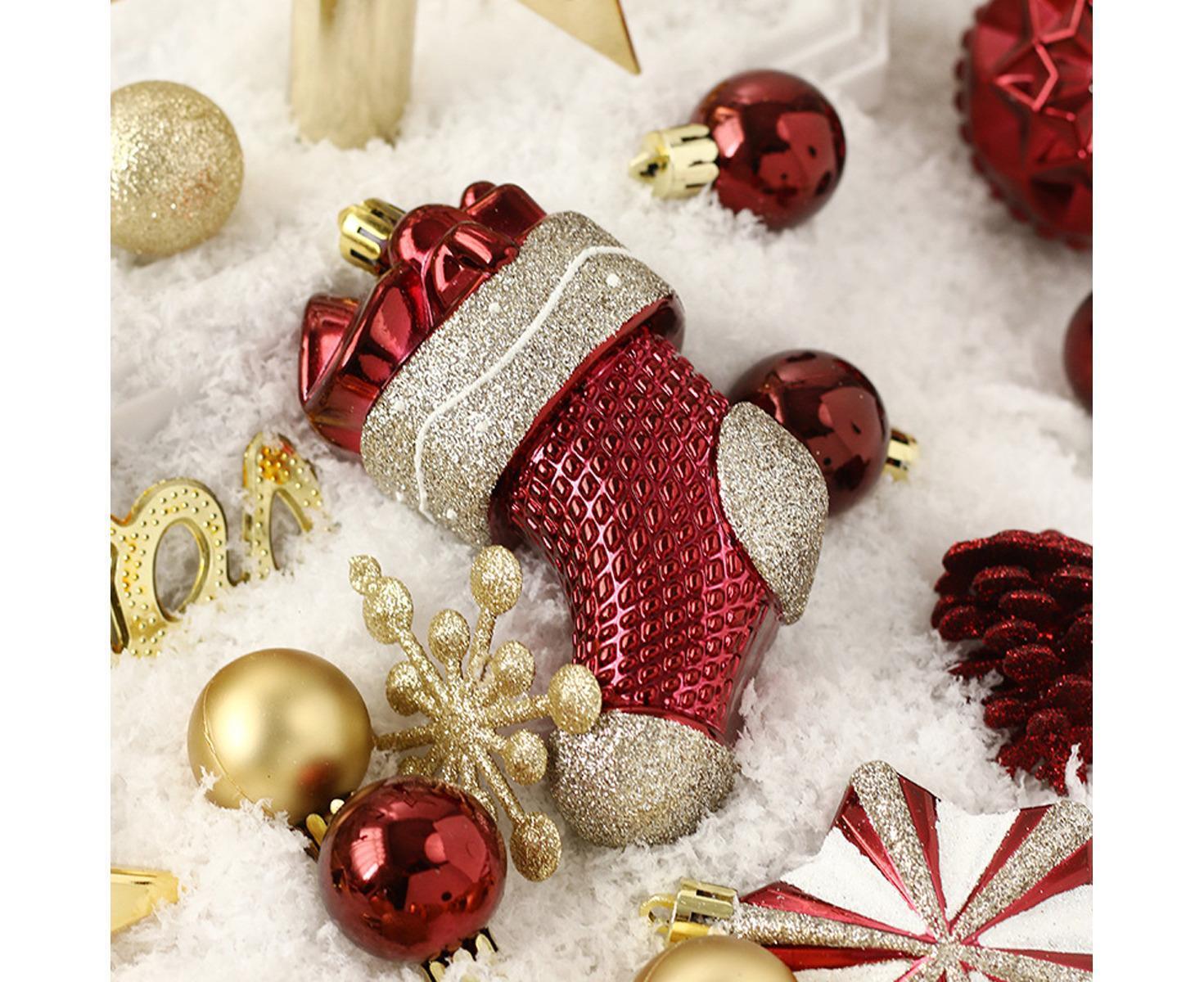 70pcs Red Gold Christmas OrnamentsShatterproof Christmas Tree Balls Set Plastic Xmas Ornaments for Holiday Party Wedding Christmas Tree Decorations - Image 5