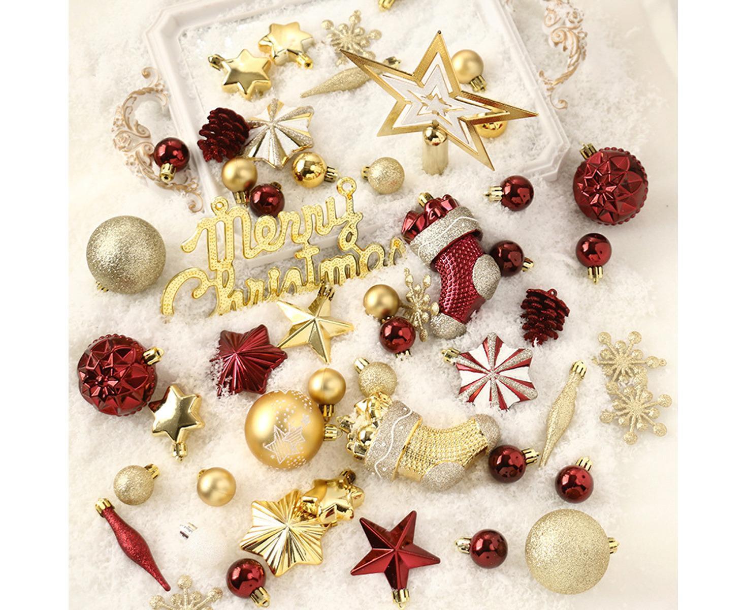 70pcs Red Gold Christmas OrnamentsShatterproof Christmas Tree Balls Set Plastic Xmas Ornaments for Holiday Party Wedding Christmas Tree Decorations - Image 6