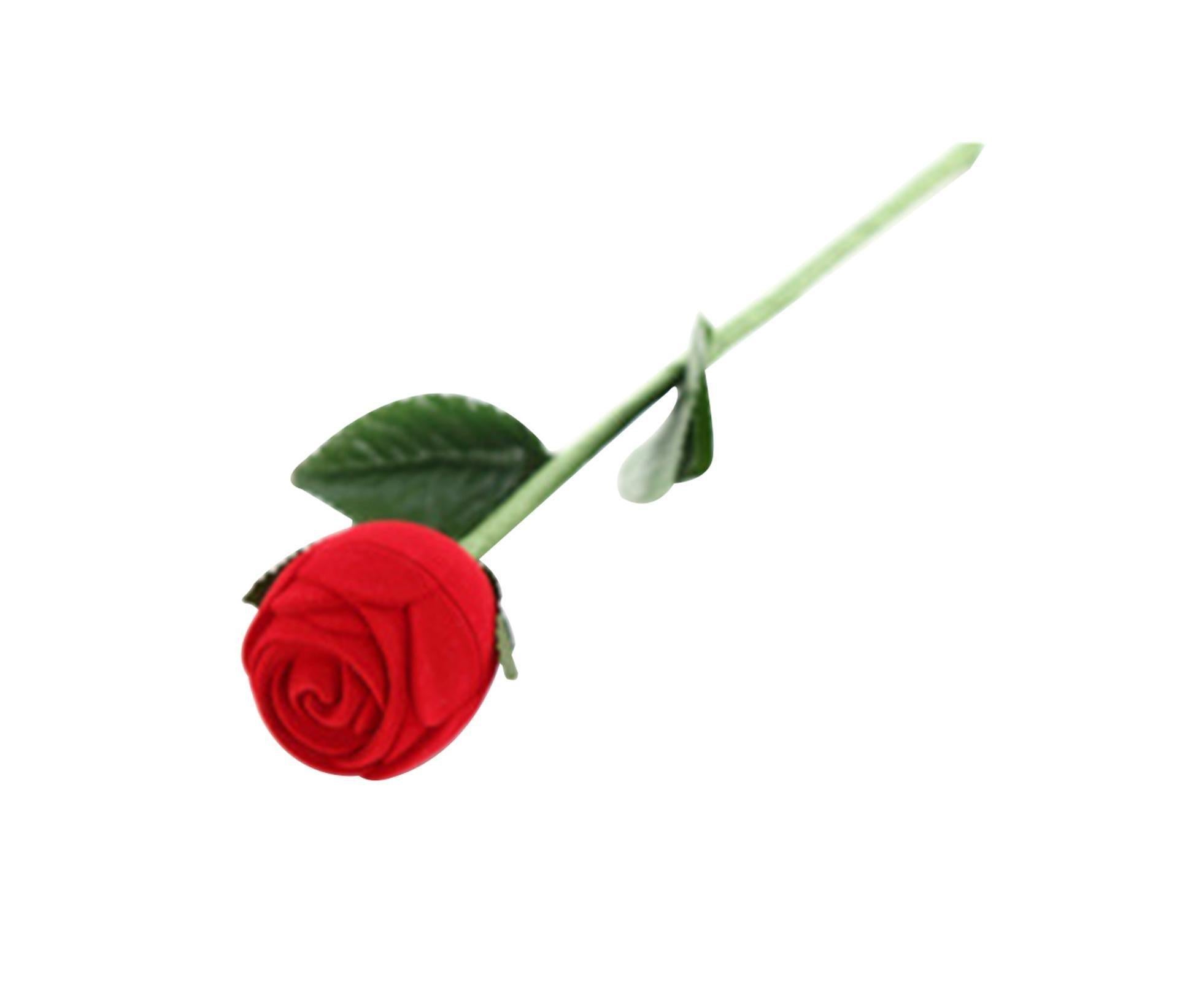 Beautiful Rose Shape Ring Box Romantic Decorative Fabric Ring Display Case Wedding Supplies - Red - Image 2
