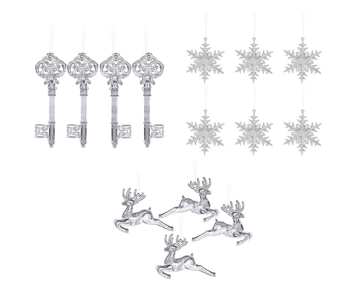 Christmas Decorations Ornaments Set,Clear Icicle Drops Hanging Christmas Tree Decorations Pendants For Xmas New Year Party - Image 1