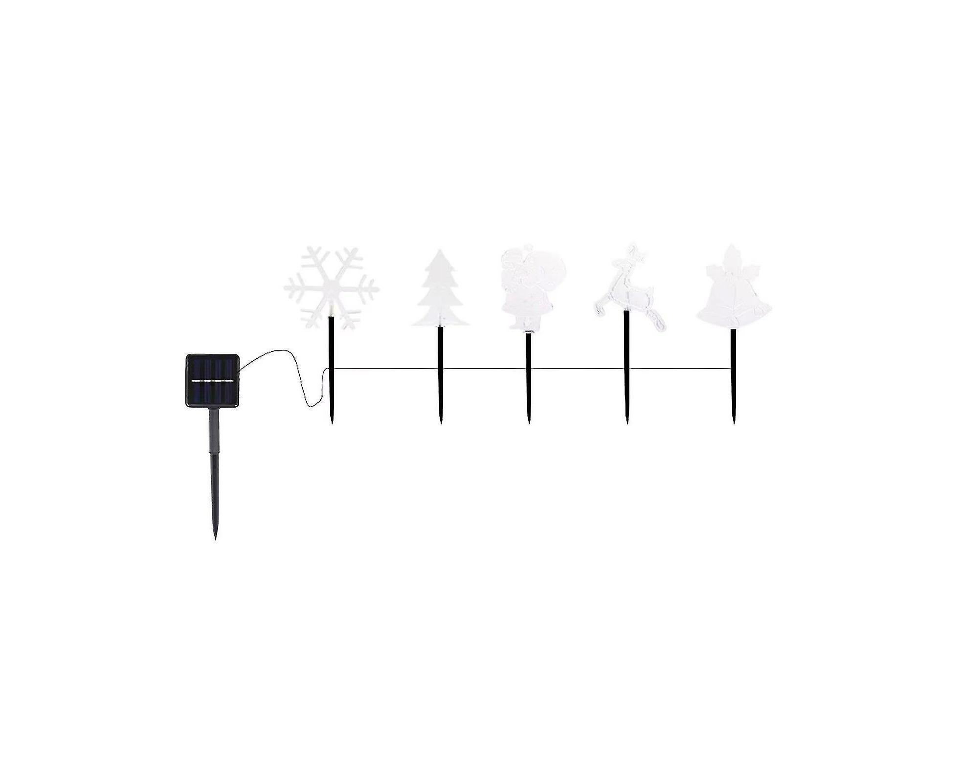 Christmas Garden Stake Lights 5x Solar Snowflake Star Christmas Tree Led Xmas Light Pathway Outdoor Christmas Combination - Image 4