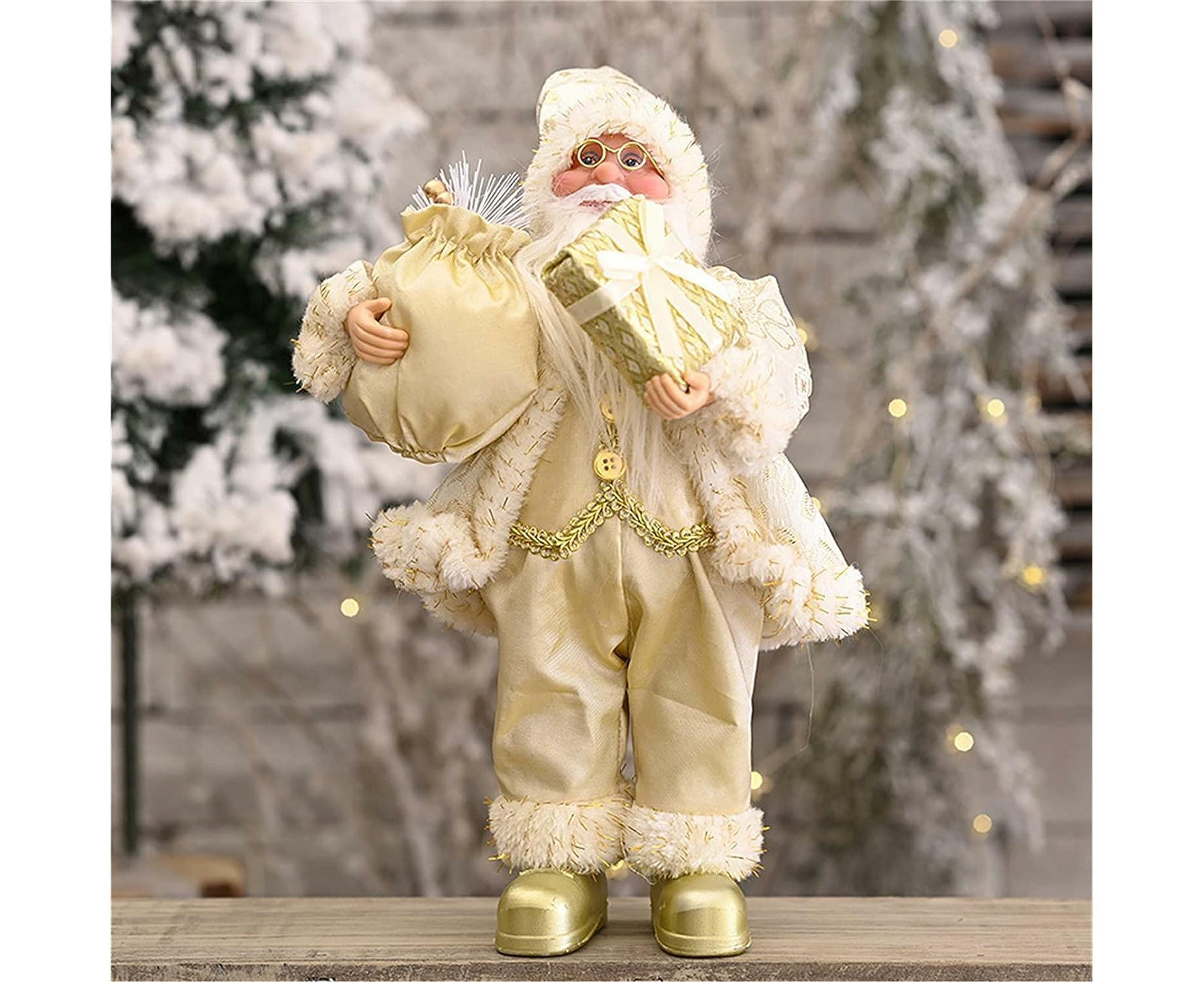 Christmas Santa Claus Plush Figurine Standing Santa Claus Stuffed Dolls Doll Ornaments Cute Christmas Party Decoration Christmas Decoration Ornament - Image 2