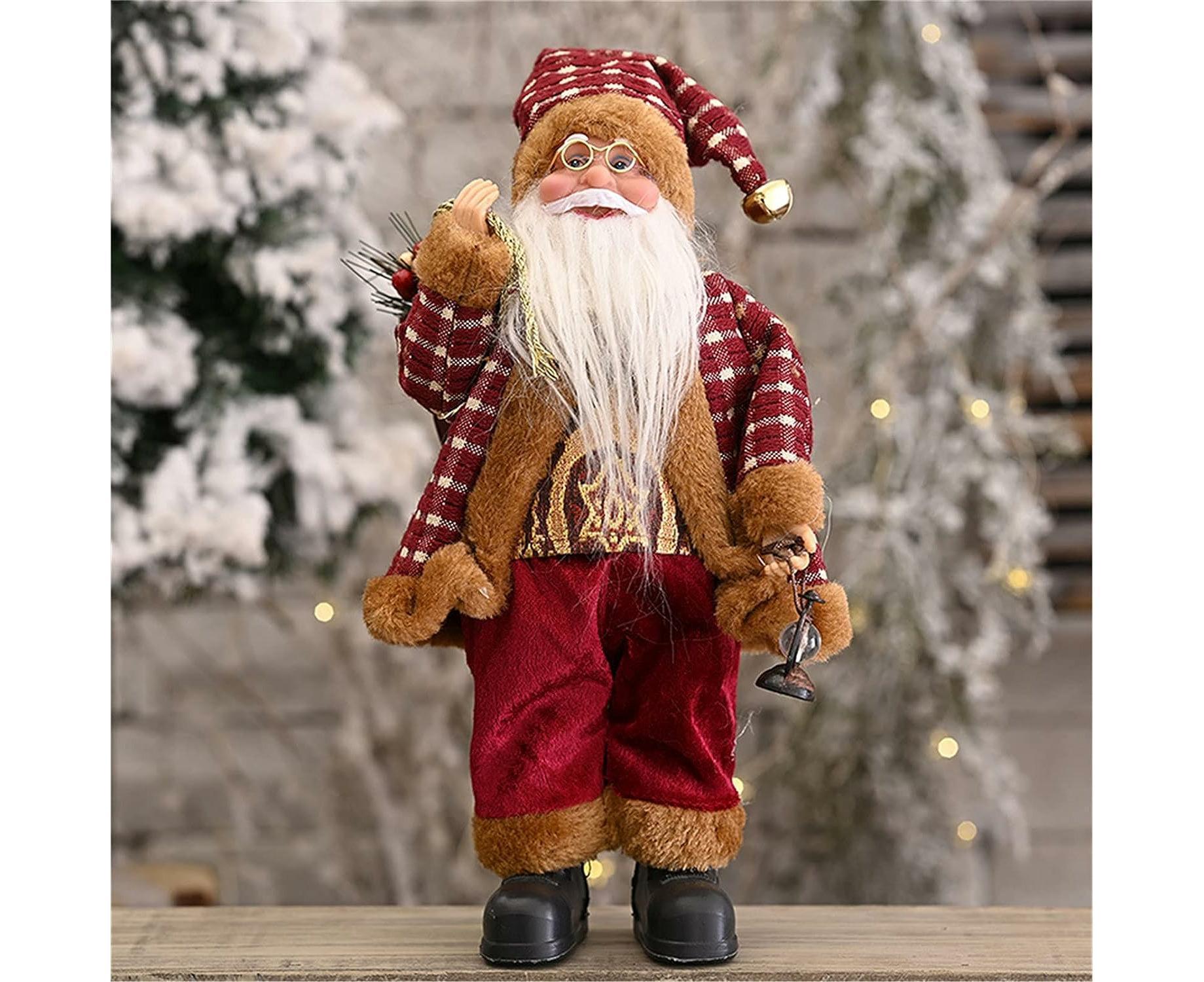 Christmas Santa Claus Plush Figurine Standing Santa Claus Stuffed Dolls Doll Ornaments Cute Christmas Party Decoration Christmas Decoration Ornament - Image 4