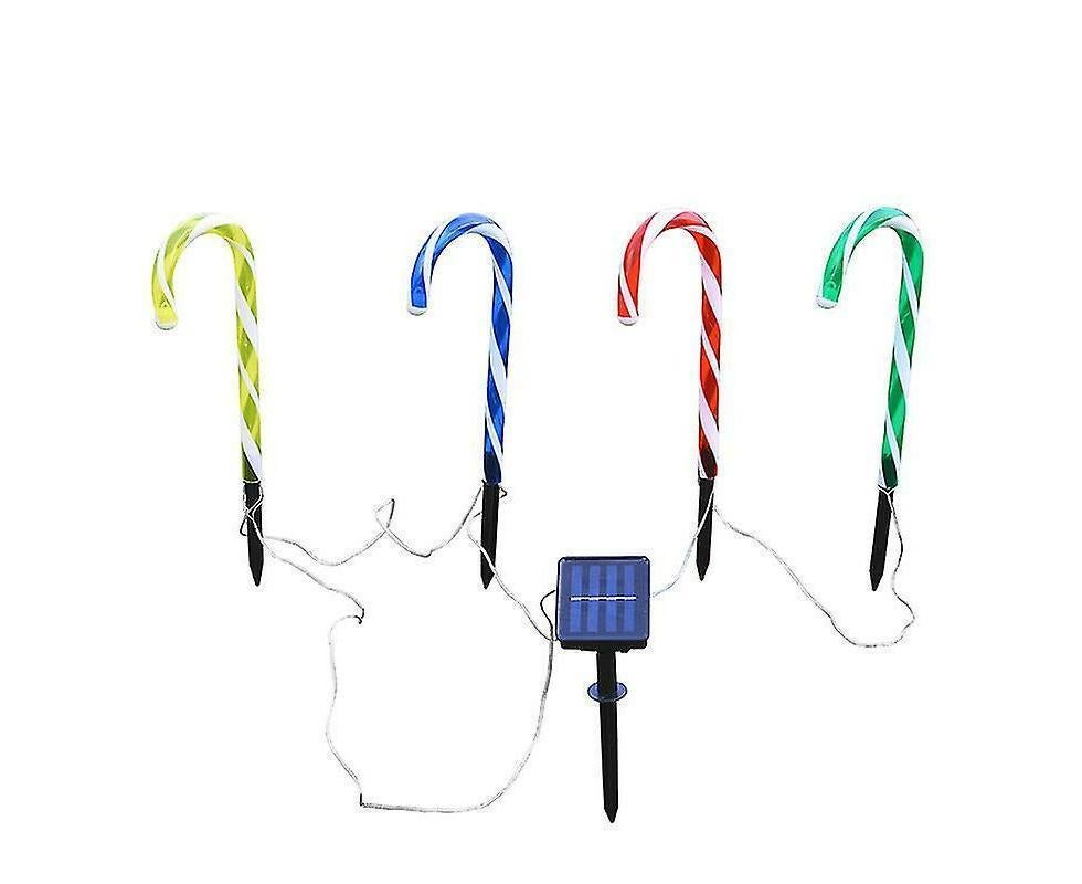 Christmas Solar Candy Cane Lights Candy Cane Pathway Markers Lights Set Of Xmas Led Yard Lawn Indoor Outdoor Decoration Lights For House Path Walkway - Image 2