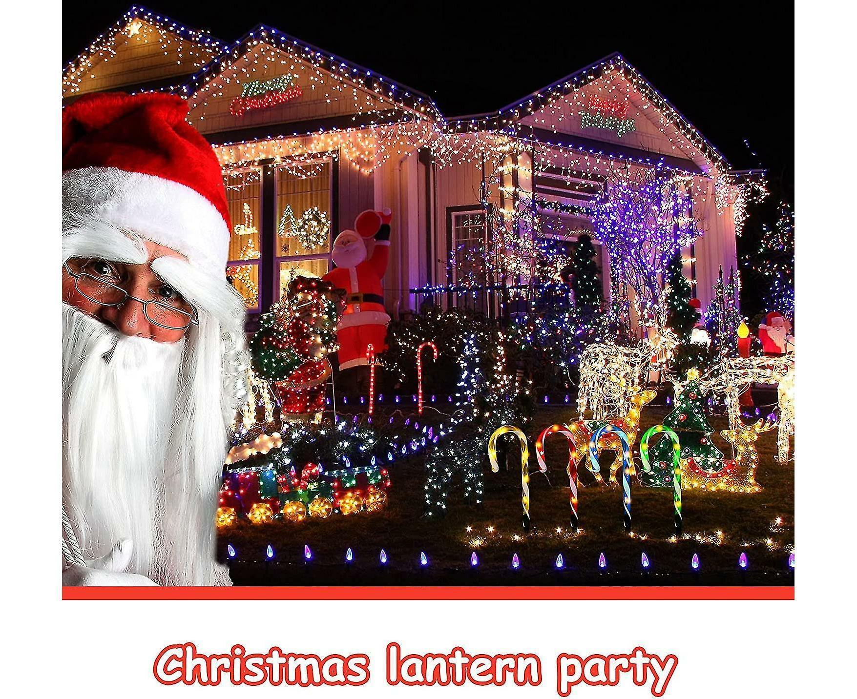 Christmas Solar Candy Cane Lights Candy Cane Pathway Markers Lights Set Of Xmas Led Yard Lawn Indoor Outdoor Decoration Lights For House Path Walkway - Image 3