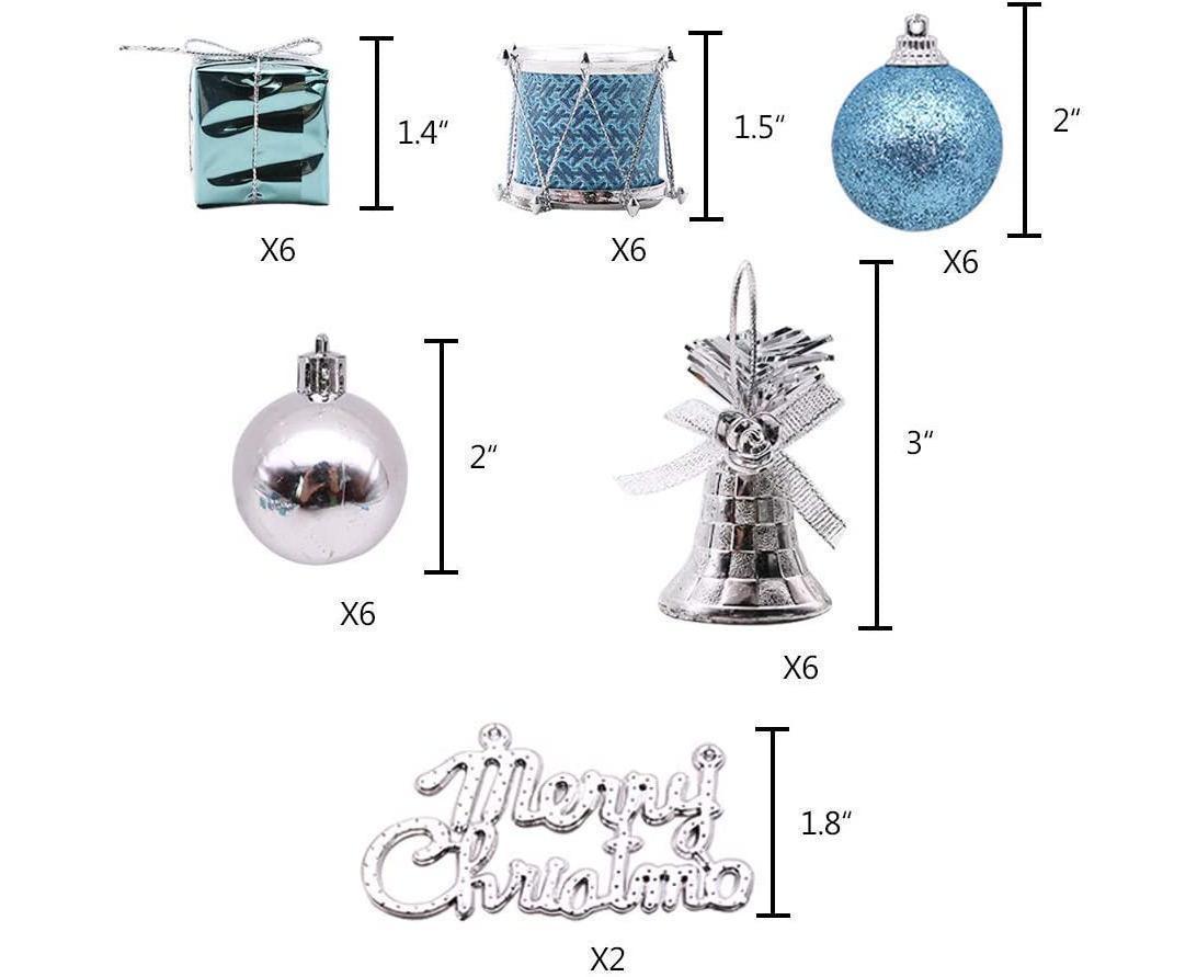 Christmas Tree Ornaments Set, 32PCS Mini Christmas Red and Gold Ball Ornaments Decoration for Christmas Trees - Image 2