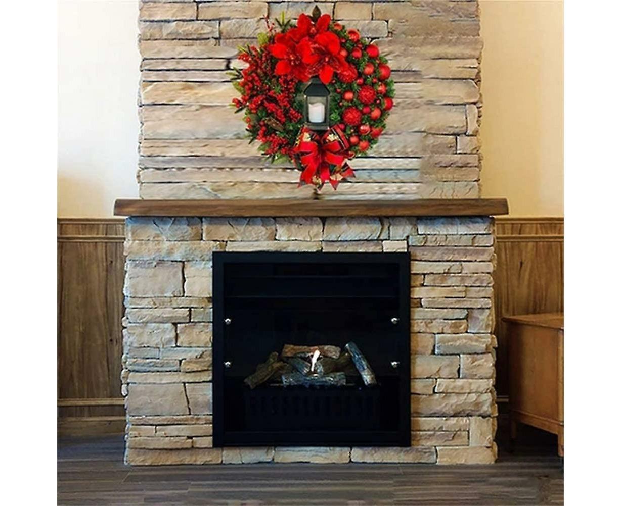Christmas Wreath Artificial Flowers Champagne 25cm Christmas Wreaths Christmas Fireplace Wreath For Christmas Decor - Image 4