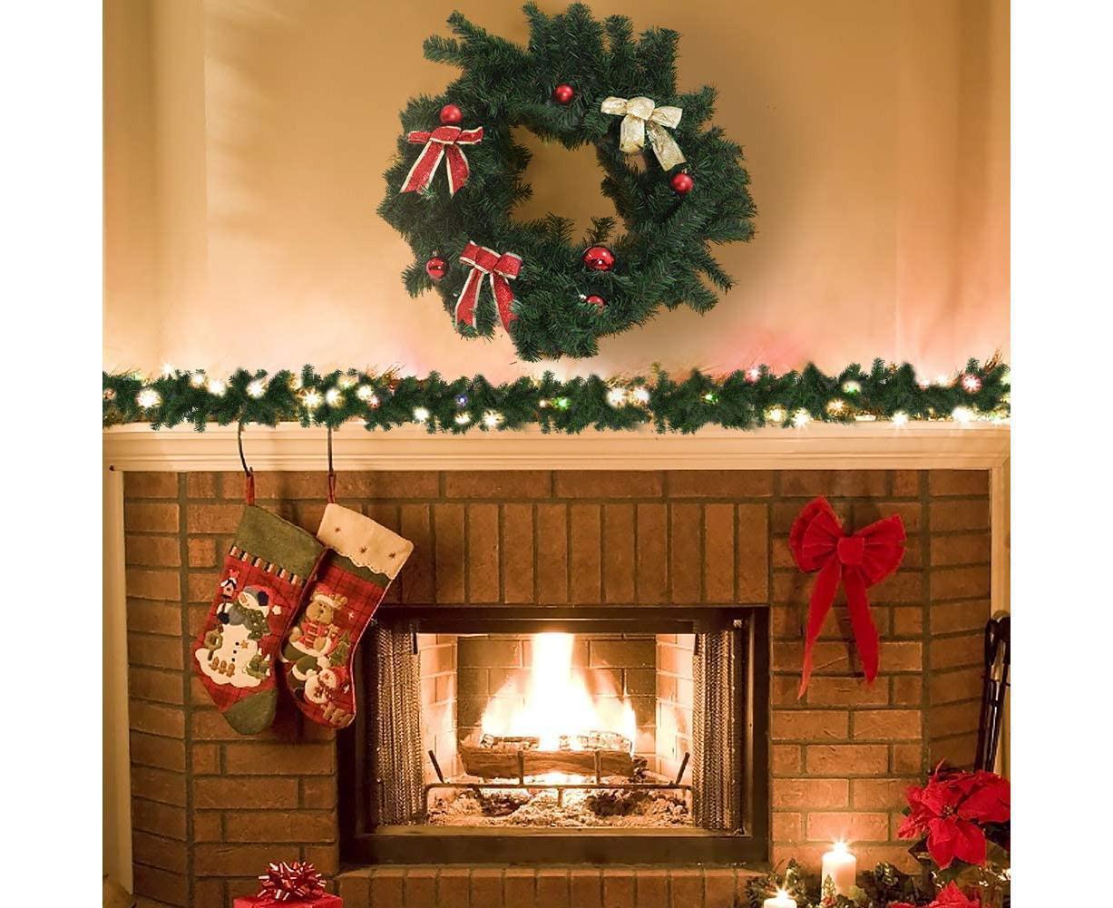 Christmas Wreath Decoration 8.9 Ft Christmas Wreath Artificial Tree Wreath, Suitable for Outdoor and Indoor Non-light Green - Image 6