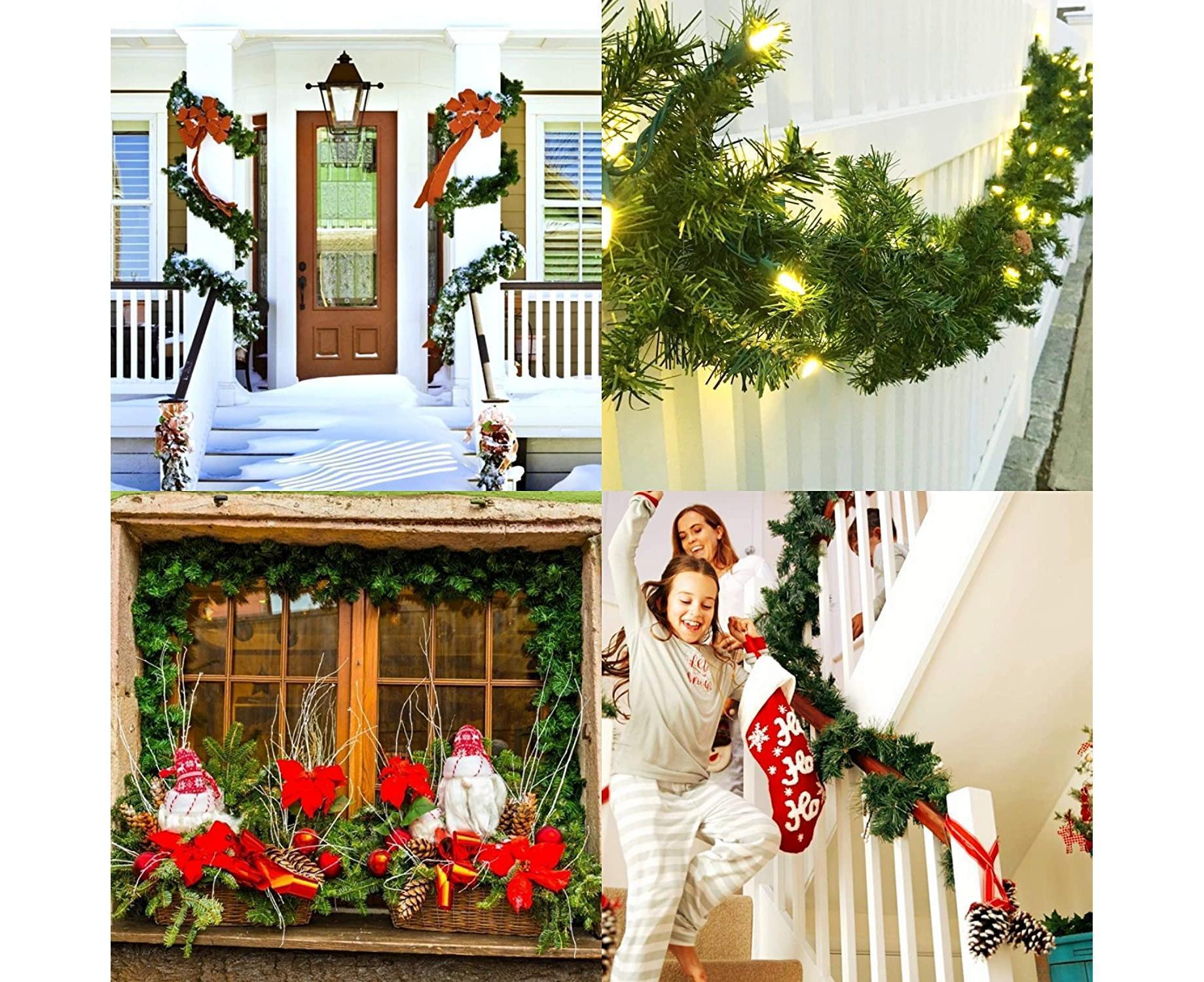 Christmas Wreath Decoration 8.9 Ft Christmas Wreath Artificial Tree Wreath, Suitable for Outdoor and Indoor Non-light Green - Image 7