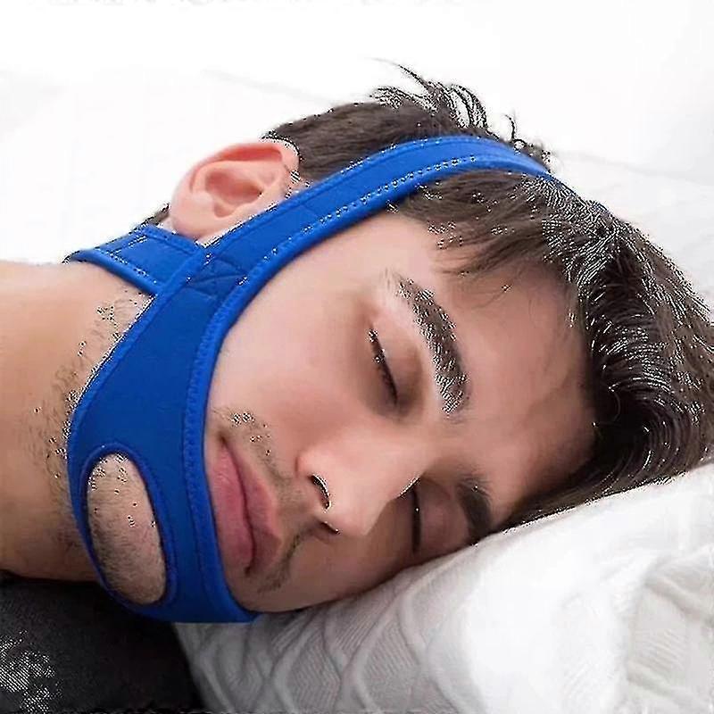 Anti Snoring Devices, Anti Snoring Chin Strap For Men Women, Adjustable Stop Snoring Chin Straps Sleep Aids--Blue - Image 1