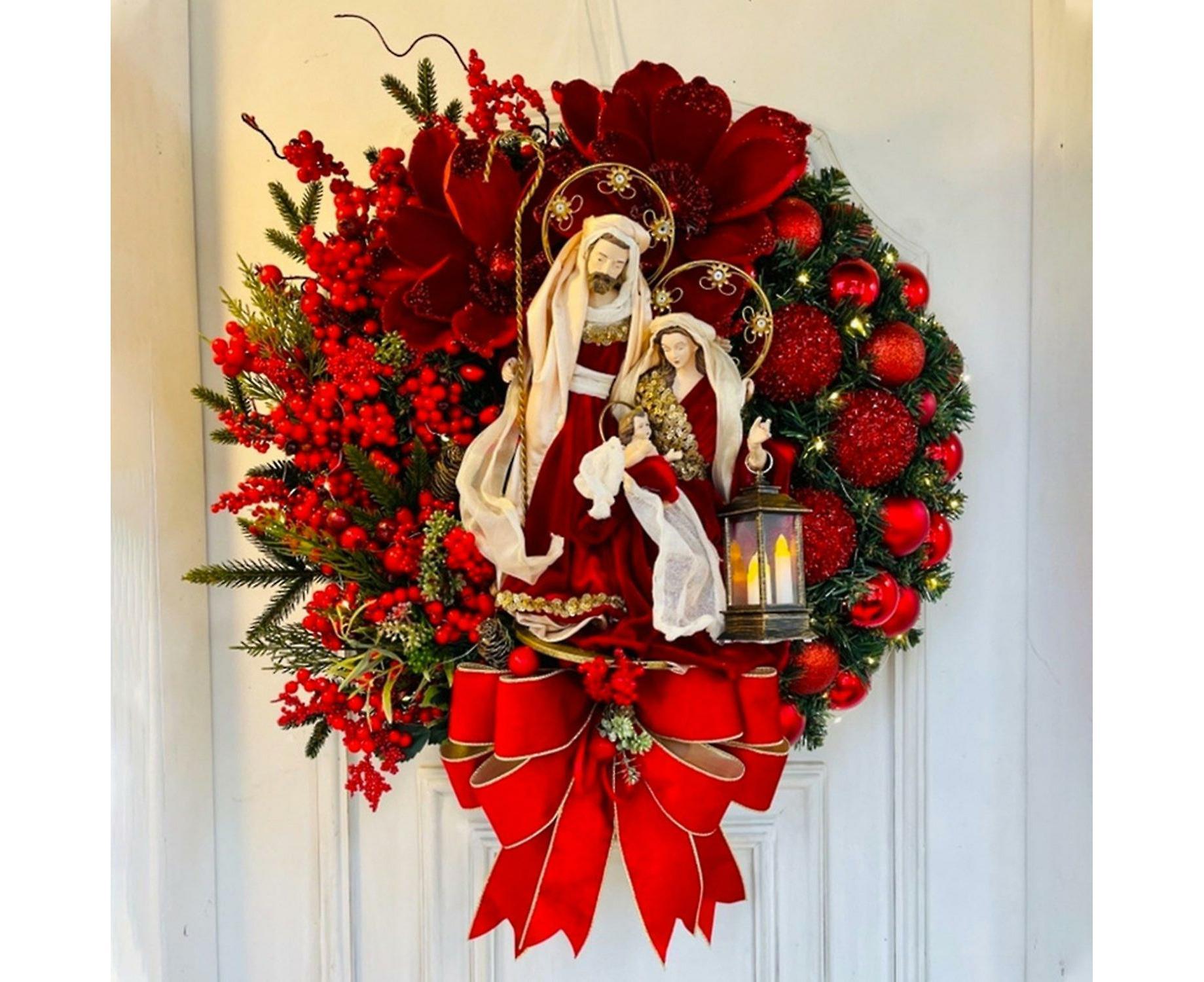 Christmas Wreath Vintage Easy Christmas Wreath for Home 40cm - Image 3
