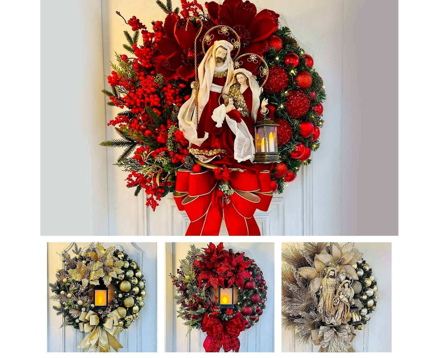 Christmas Wreath Vintage Easy Christmas Wreath for Home 40cm - Image 2