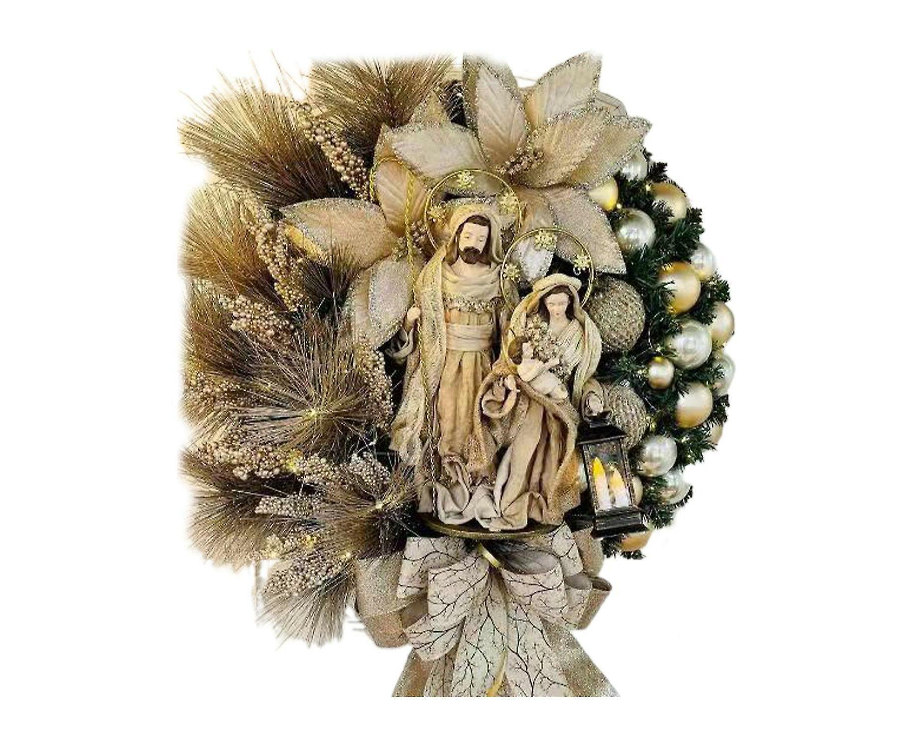Christmas Wreath Vintage Easy Christmas Wreath for Home 40cm - Image 1