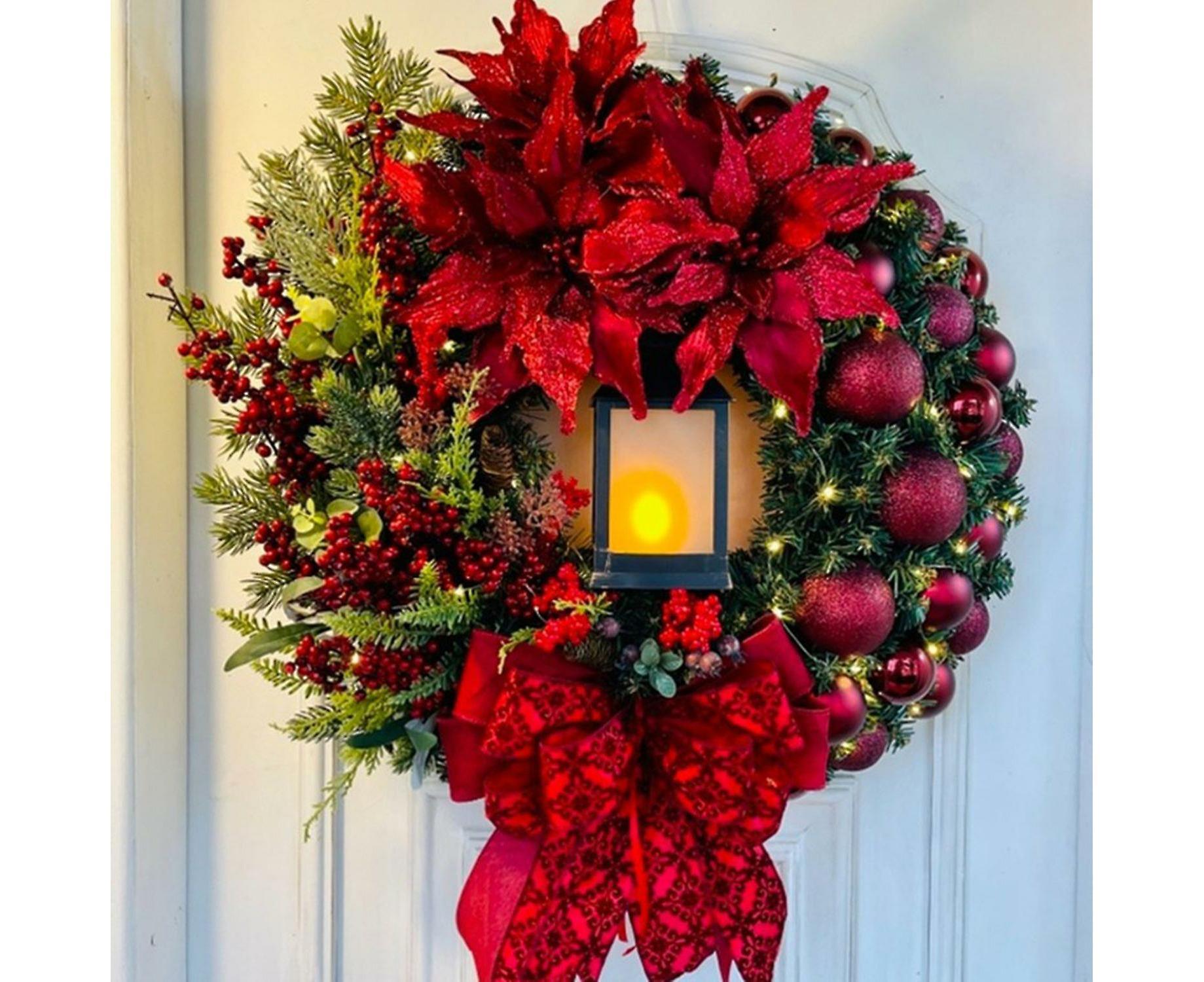 Christmas Wreath Vintage Easy Christmas Wreath for Home 40cm - Image 5